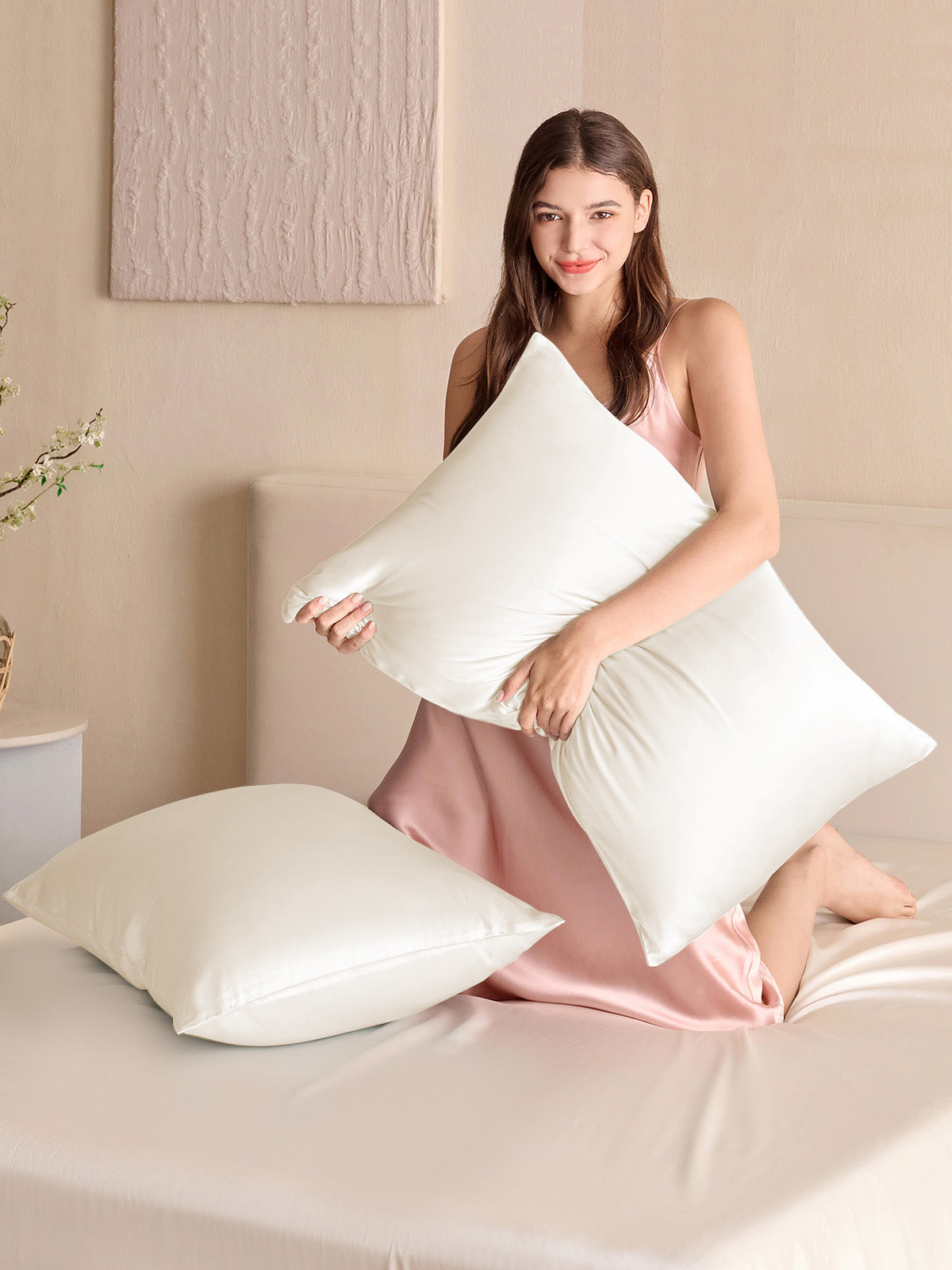 Ensemble de taie d'oreiller et masque de sommeil en soie - 25 momme