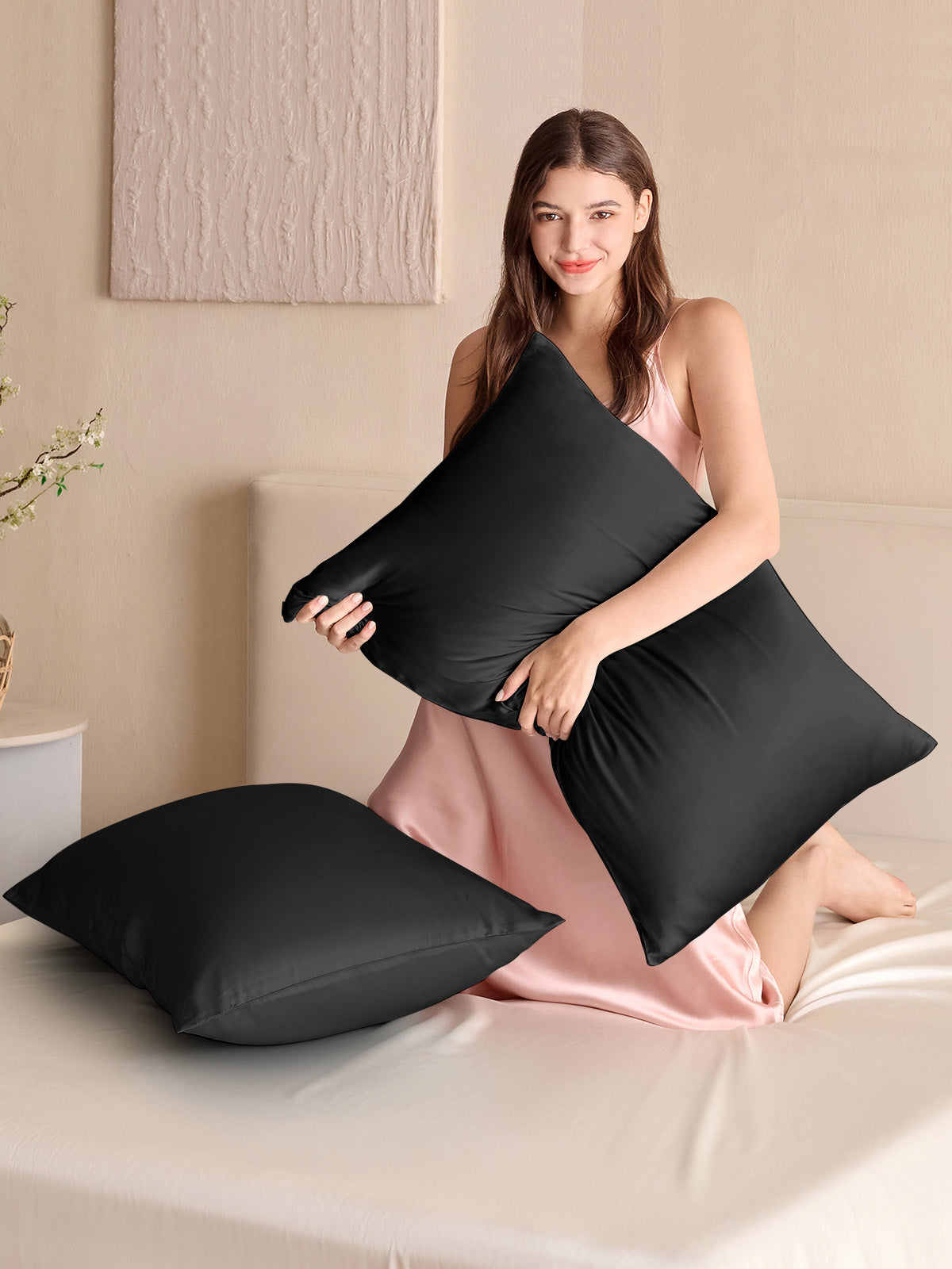 Ensemble de taie d'oreiller et masque de sommeil en soie - 25 momme