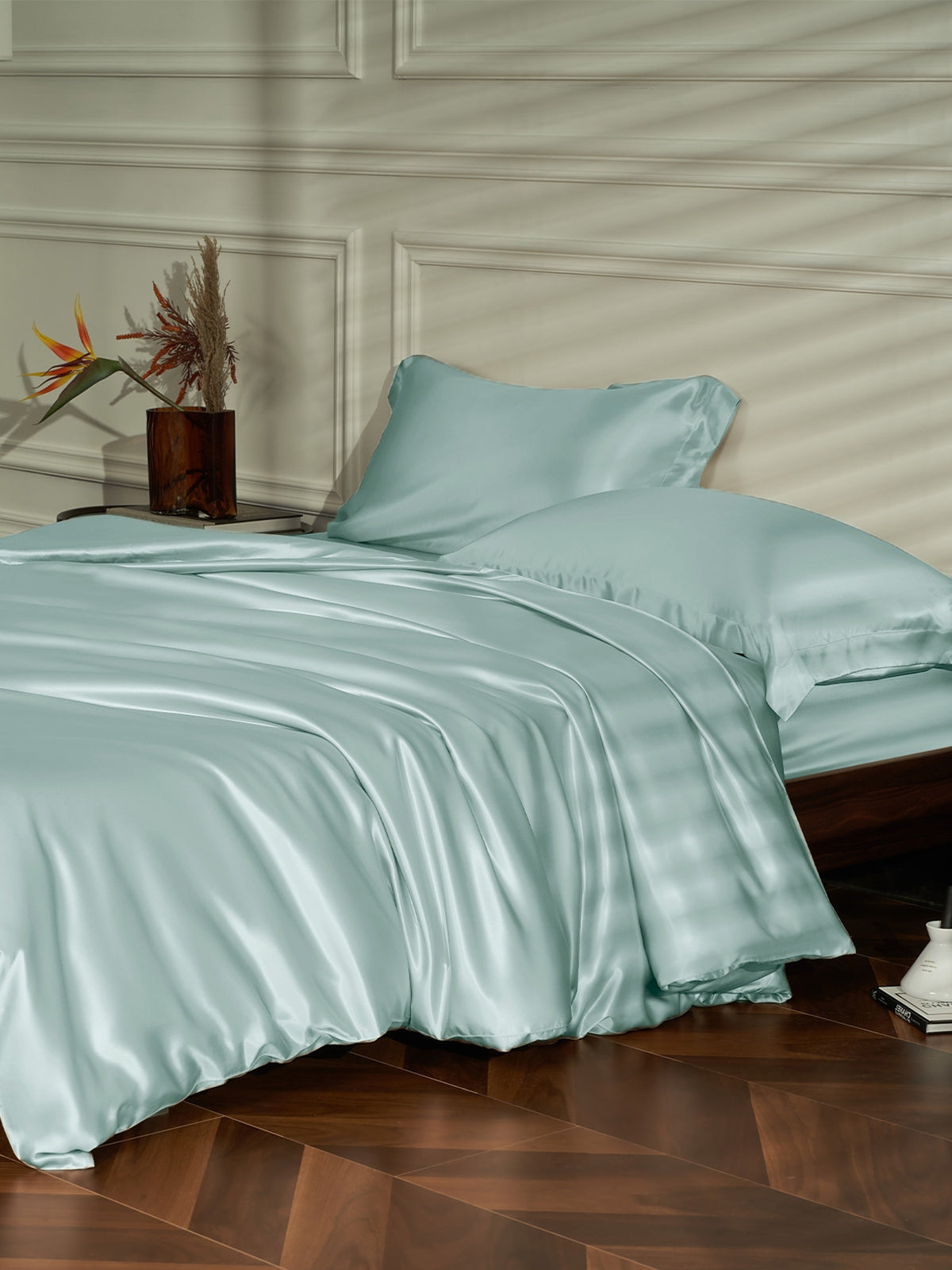 Ensemble de housse de couette en soie supérieur 4 pièces - 25 momme