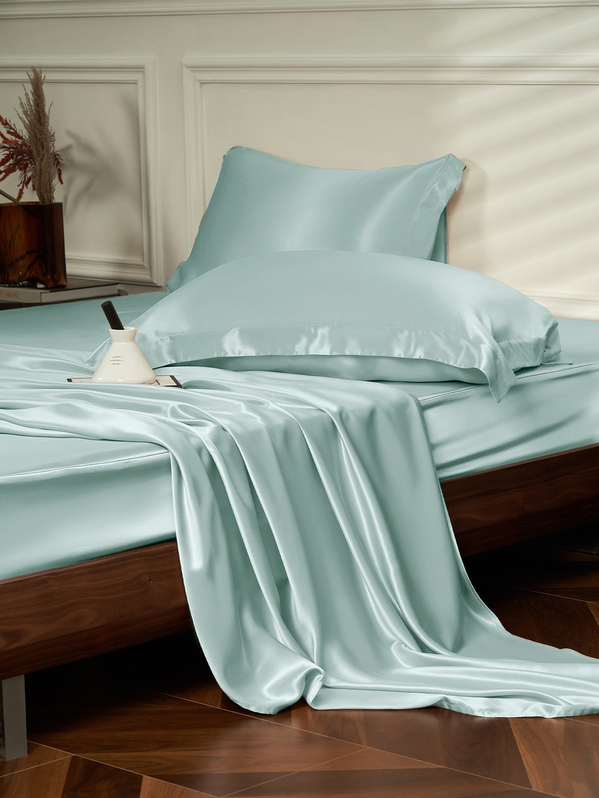 Ensemble de draps en soie 4 pièces avec taies d'oreiller - 25 momme