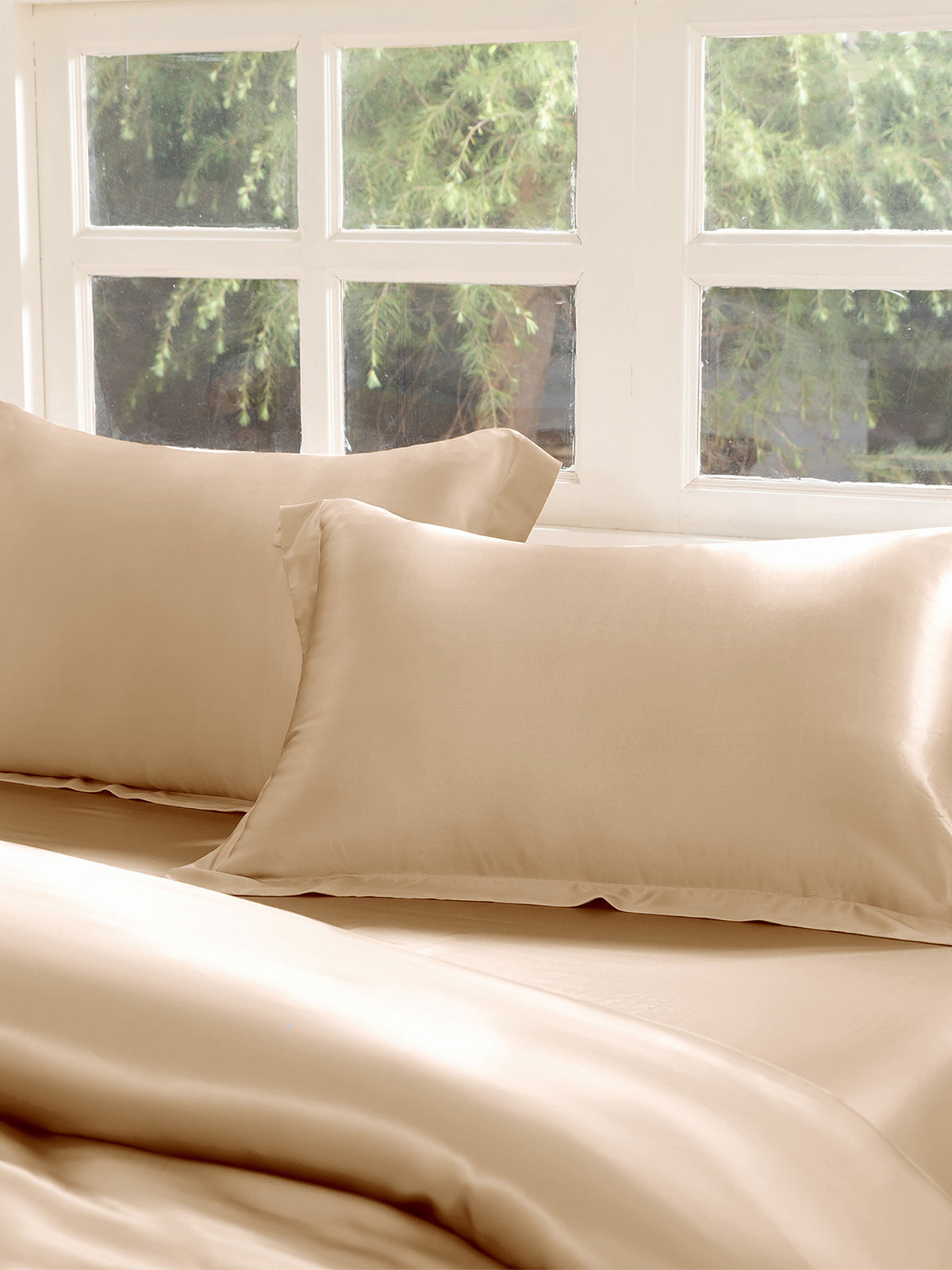 Ensemble de housse de couette en soie supérieur 4 pièces - 22 momme