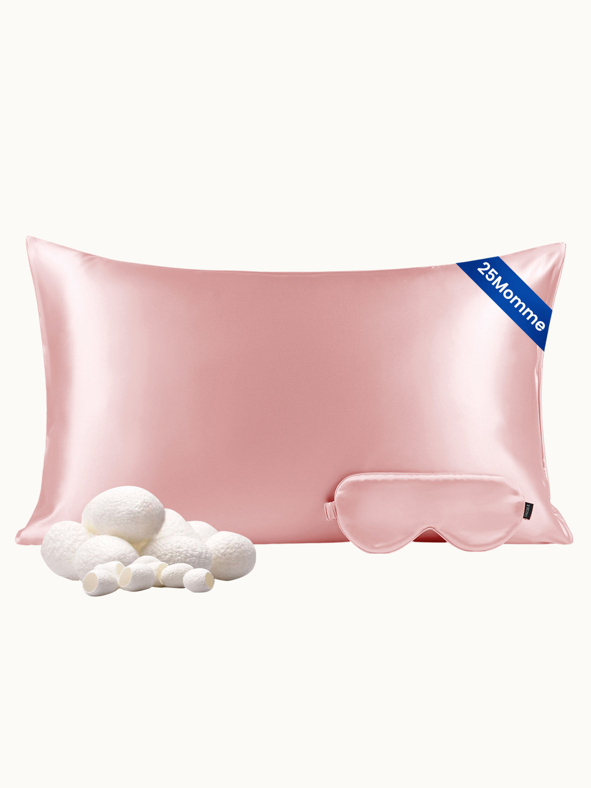 Ensemble de taie d'oreiller et masque de sommeil en soie - 25 momme