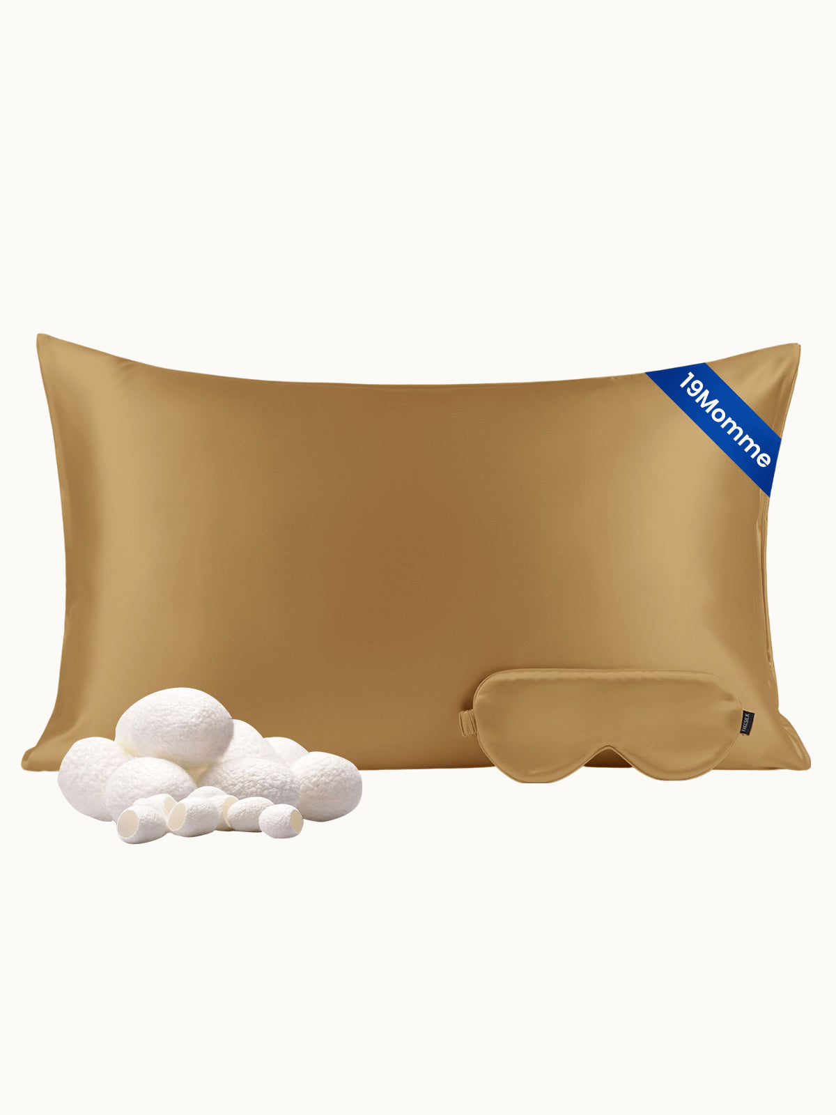 Ensemble de taie d'oreiller et masque de sommeil en soie - 19 momme