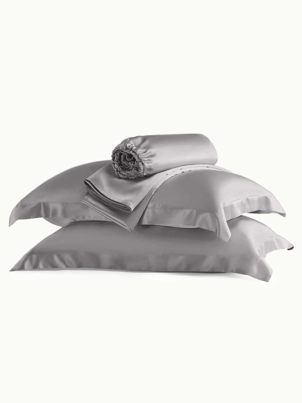 Ensemble de draps en soie supérieur avec taies d'oreiller 3 pièces - 22 momme