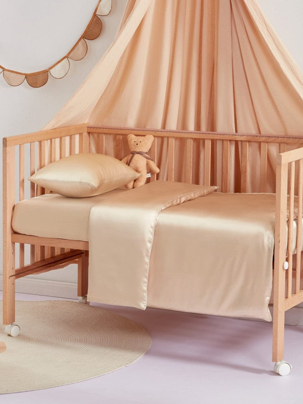 Housse de couette en soie 19 momme pour lit bébé