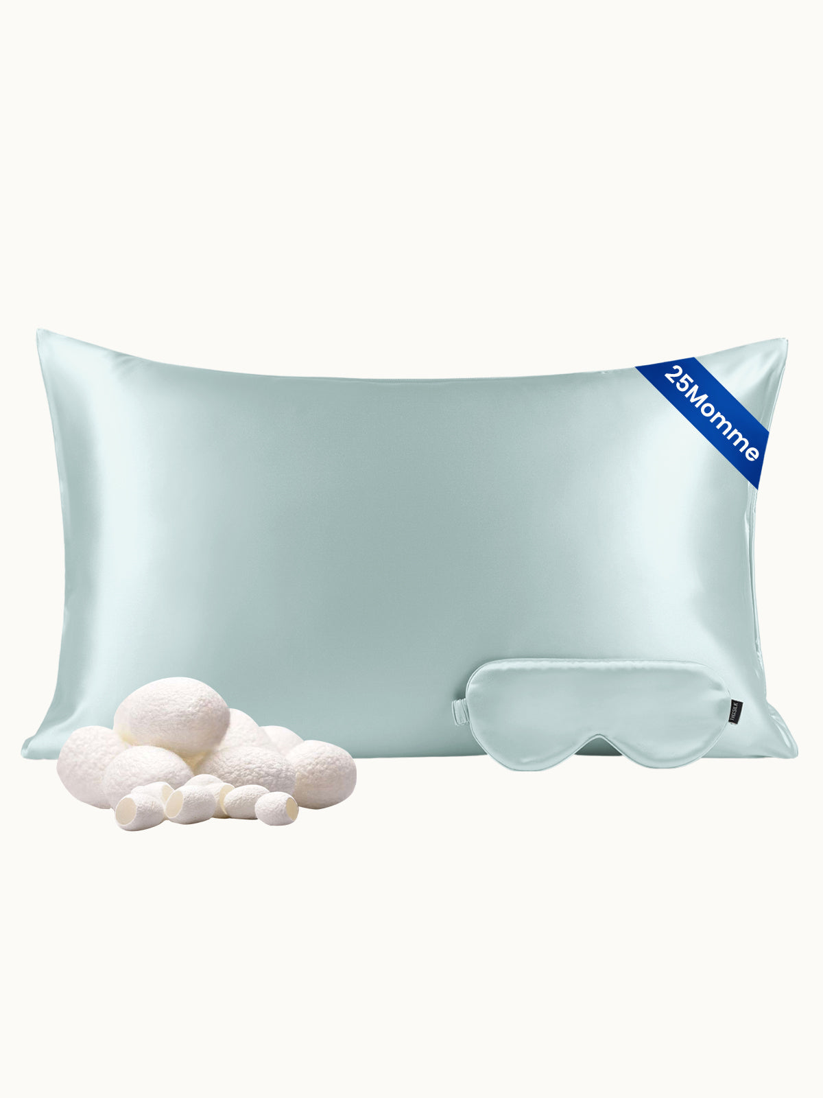 Ensemble de taie d'oreiller et masque de sommeil en soie - 25 momme