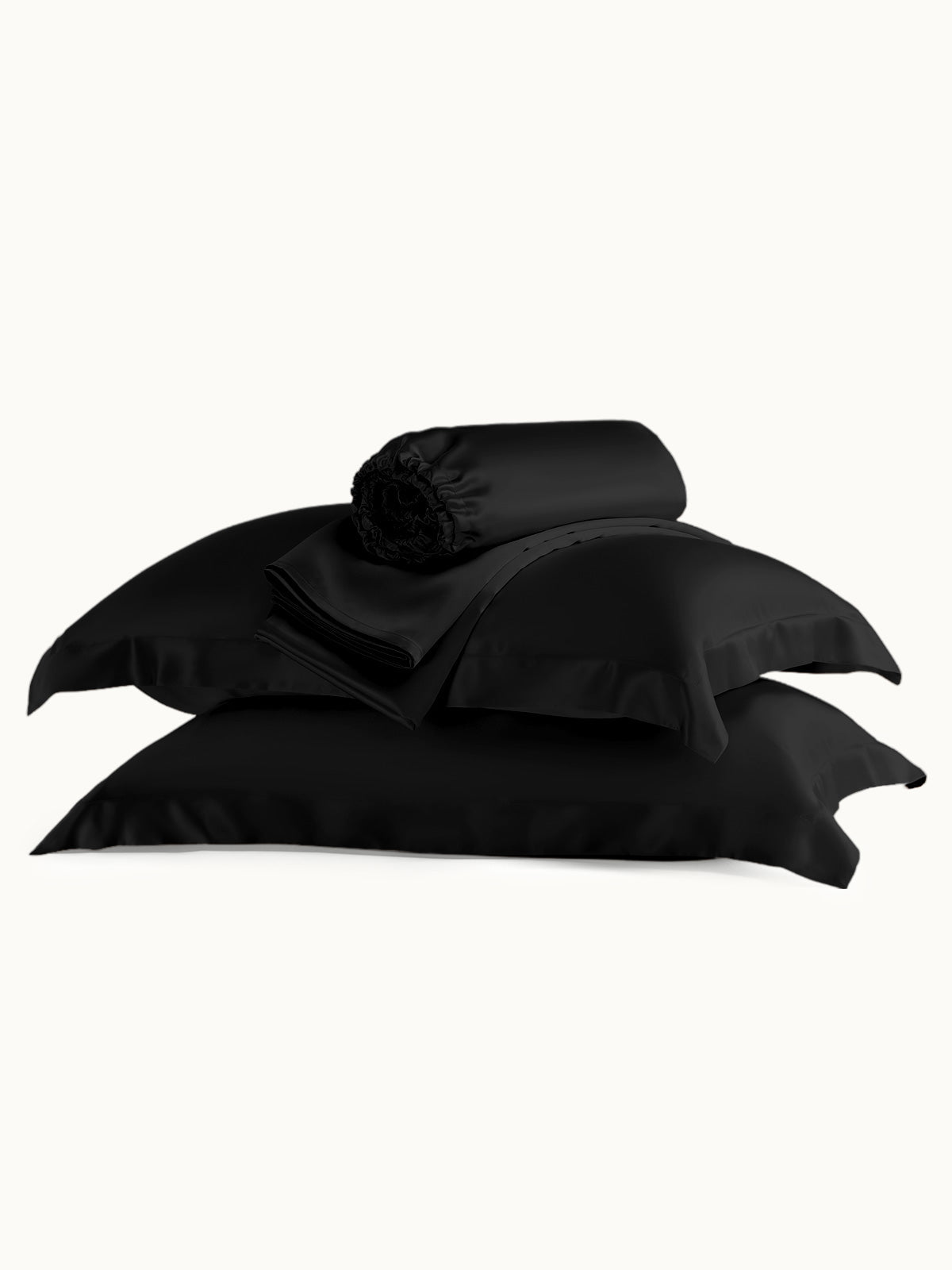 Ensemble de draps en soie supérieur avec taies d'oreiller 4 pièces - 19 momme
