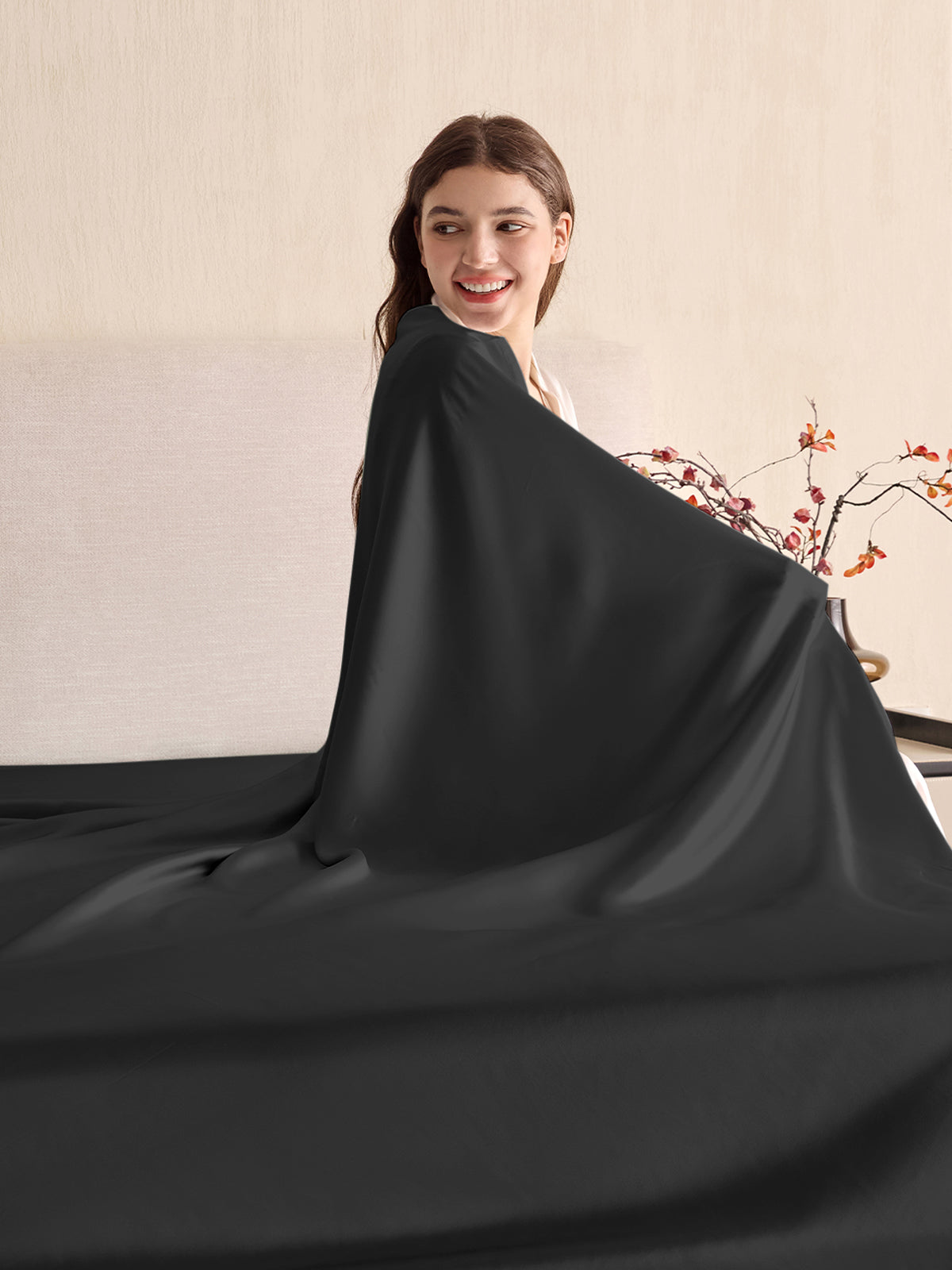 Drap plat en soie - 19 momme