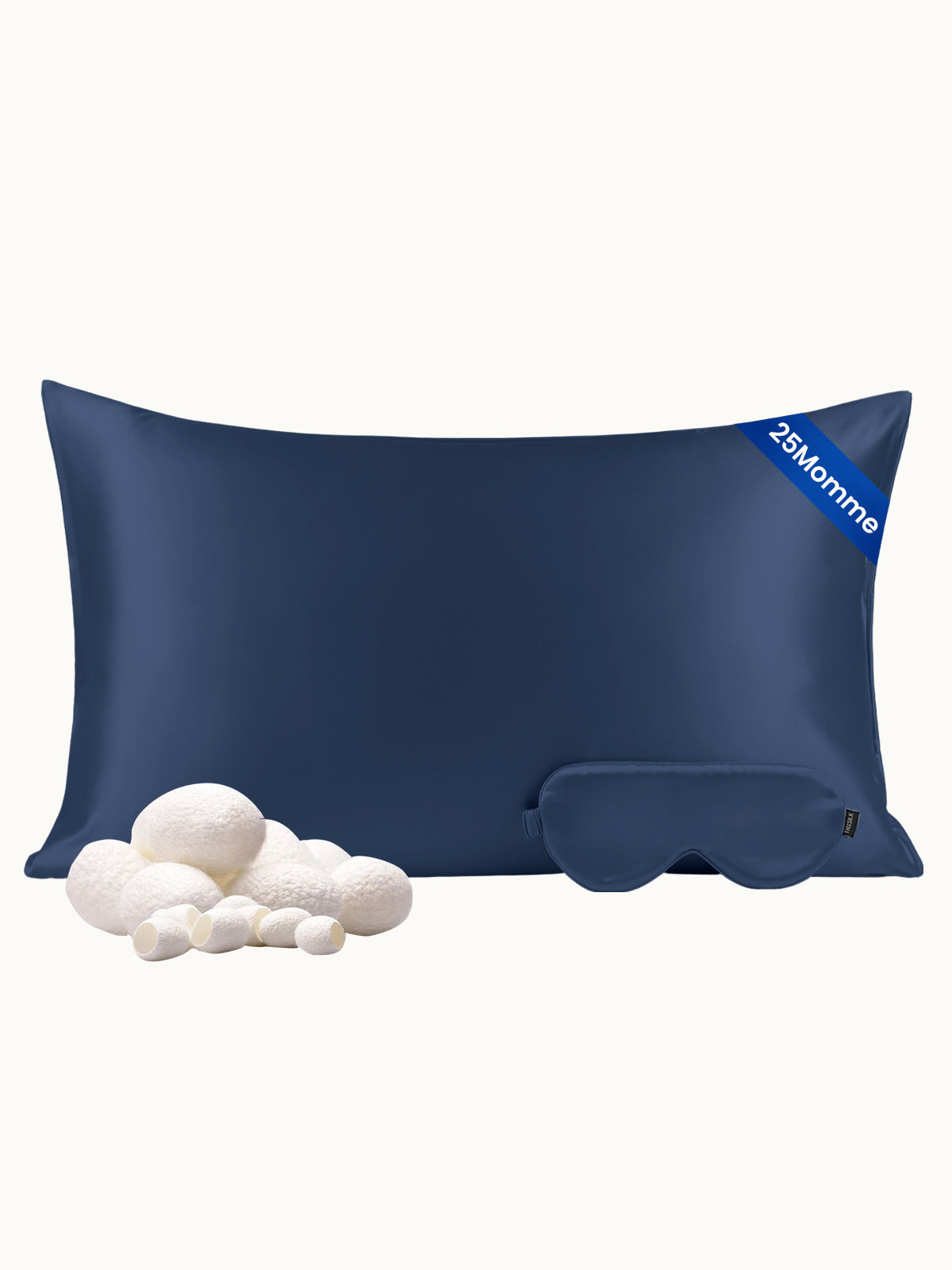 Ensemble de taie d'oreiller et masque de sommeil en soie - 25 momme