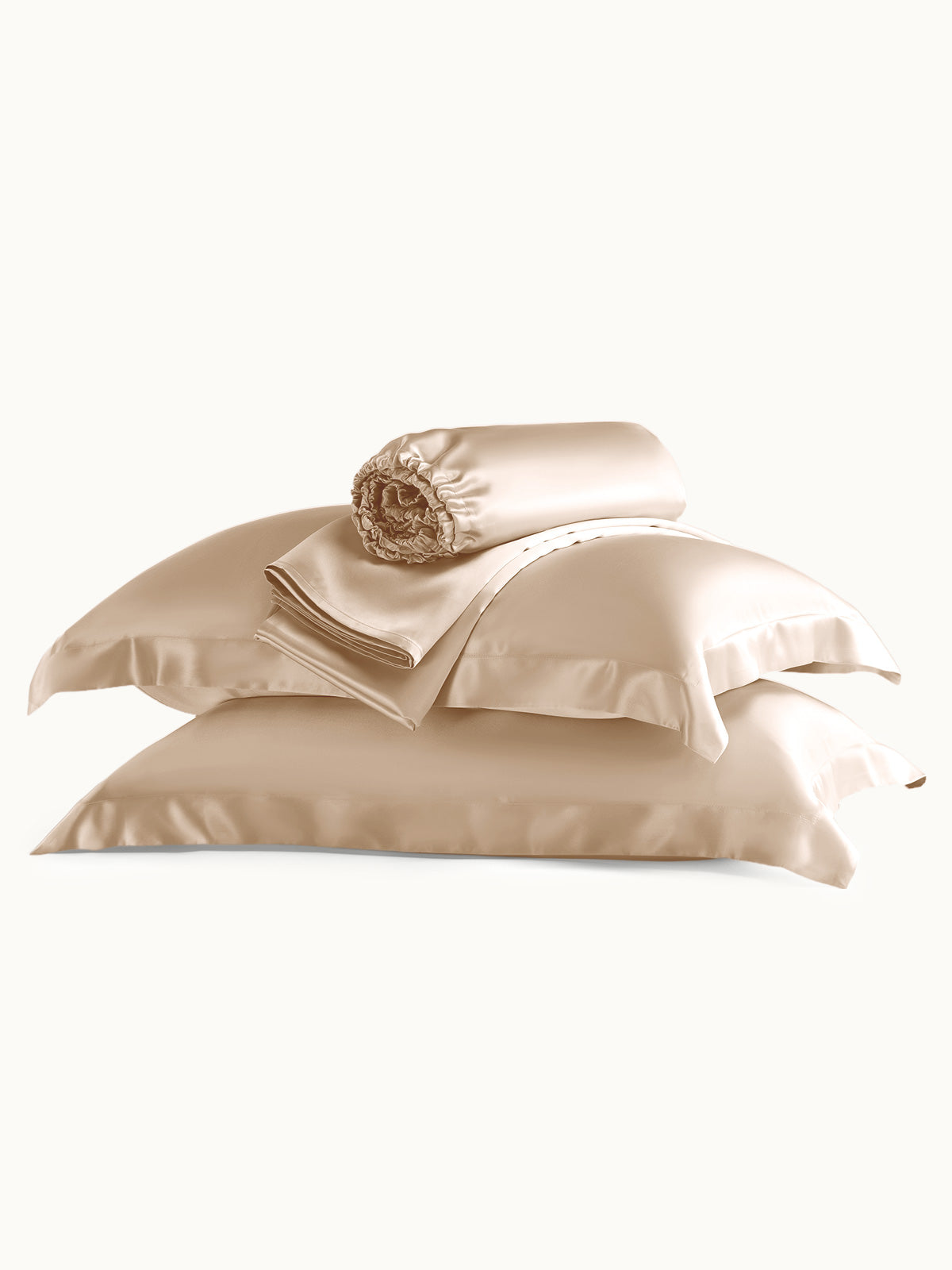 Ensemble de draps en soie 4 pièces avec taies d'oreiller - 25 momme
