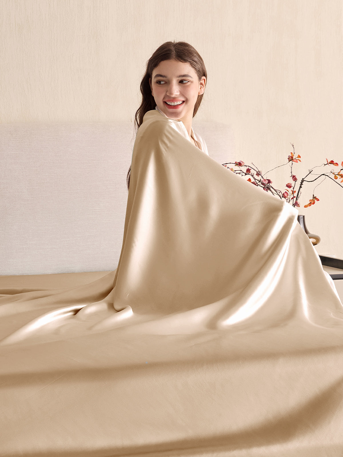 Drap plat en soie - 19 momme