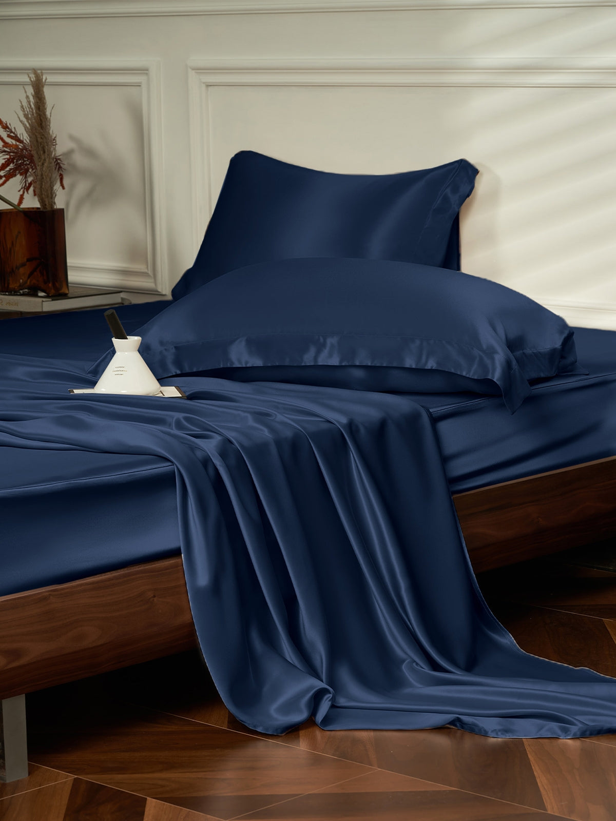 Ensemble de draps en soie 4 pièces avec taies d'oreiller - 25 momme