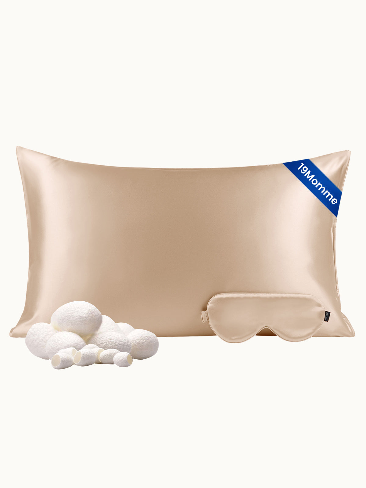 Ensemble de taie d'oreiller et masque de sommeil en soie - 19 momme