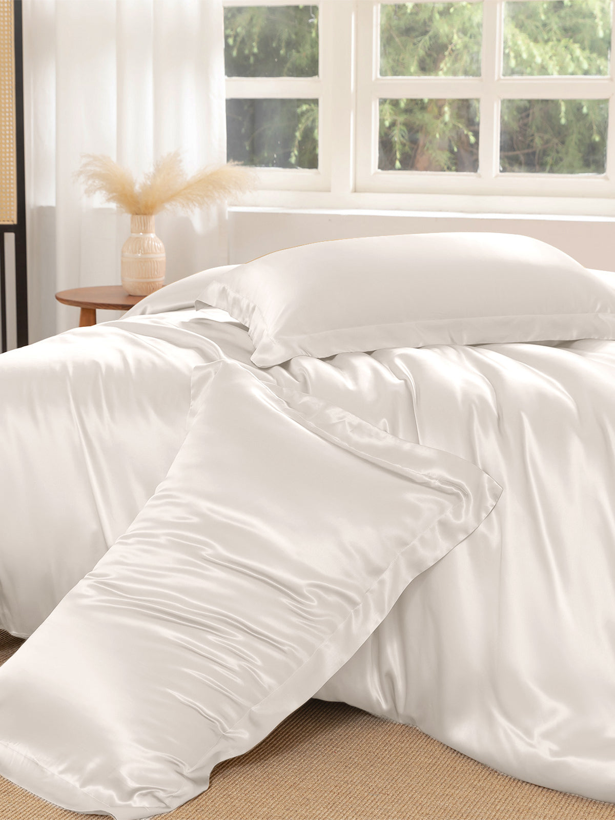 Ensemble de housse de couette en soie supérieur 4 pièces - 22 momme
