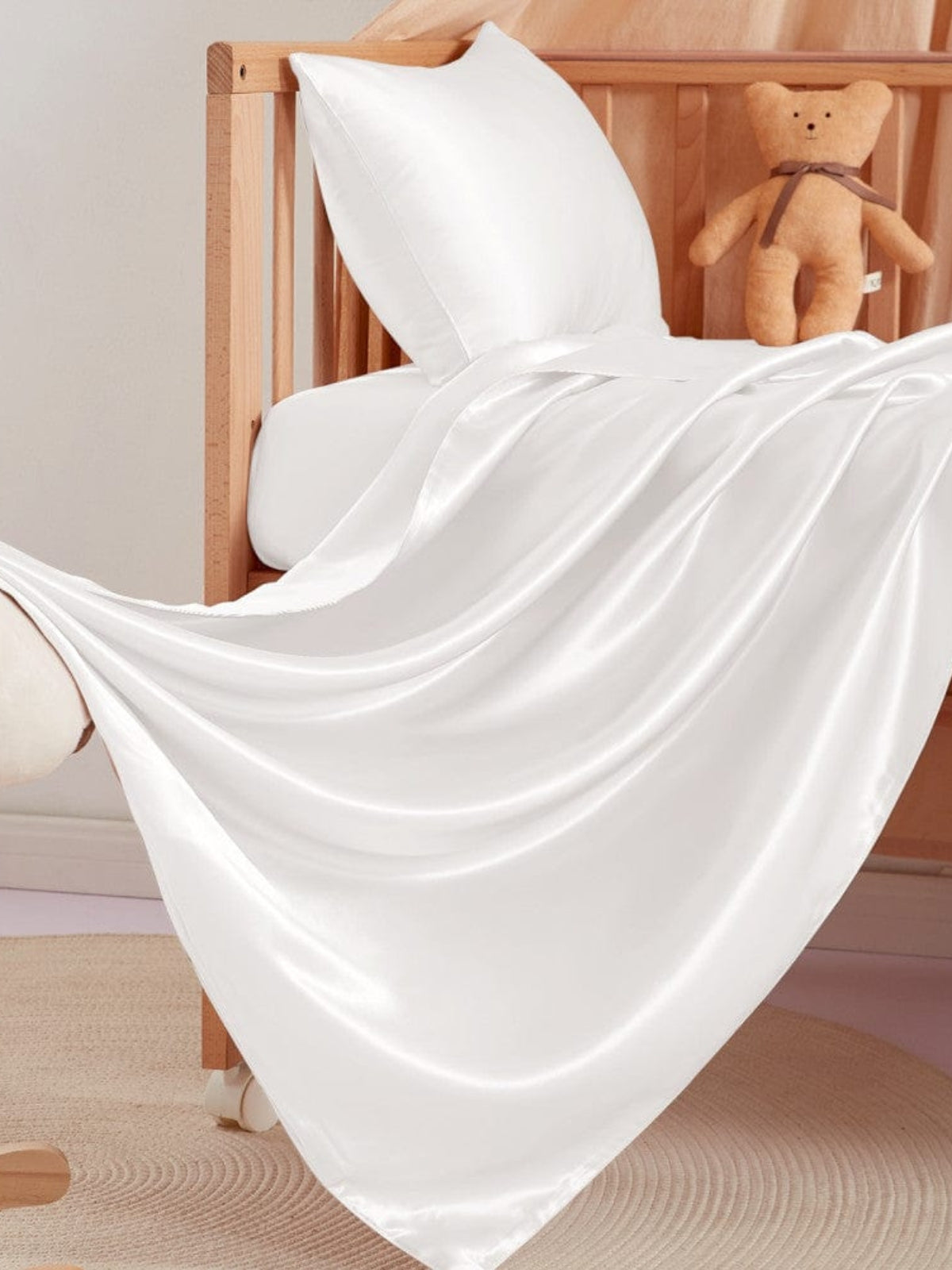 Housse de couette en soie 19 momme pour lit bébé