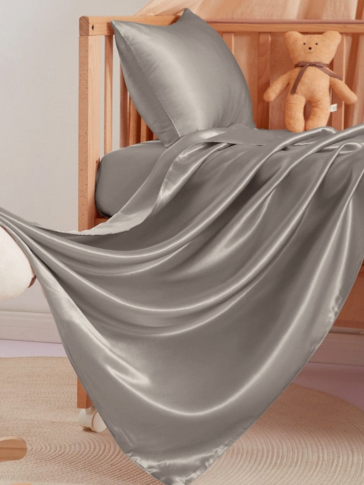 Housse de couette en soie 19 momme pour lit bébé
