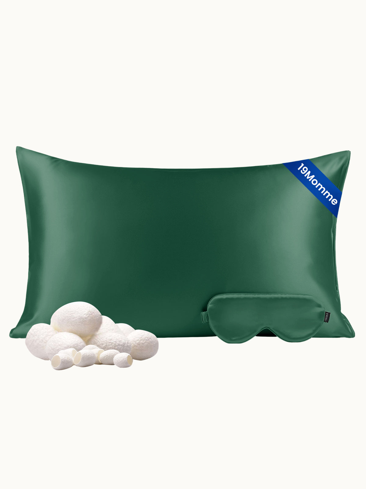 Ensemble de taie d'oreiller et masque de sommeil en soie - 19 momme