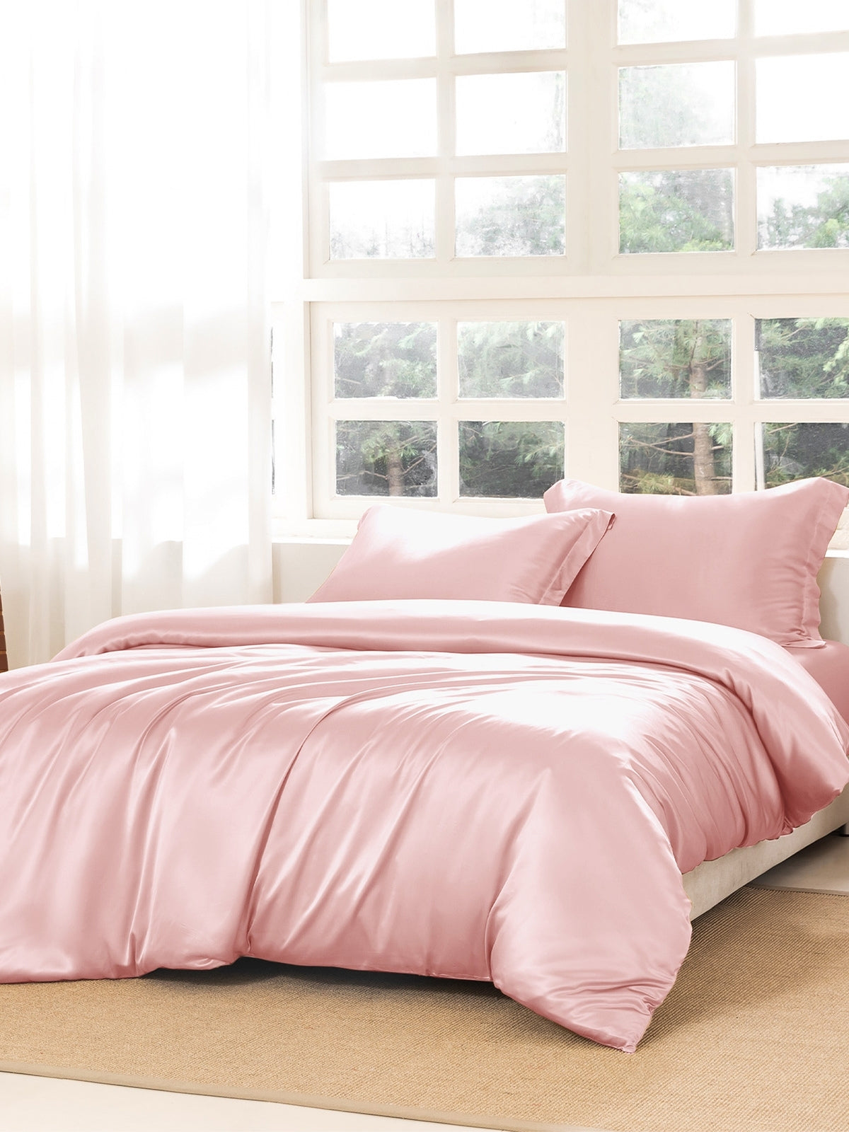 Ensemble de housse de couette en soie supérieur 4 pièces - 22 momme