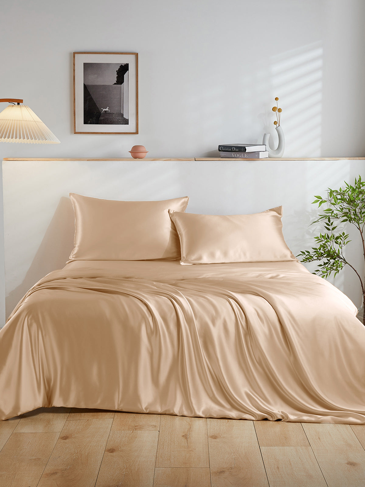 Ensemble de housse de couette en soie 4 pièces - 19 momme