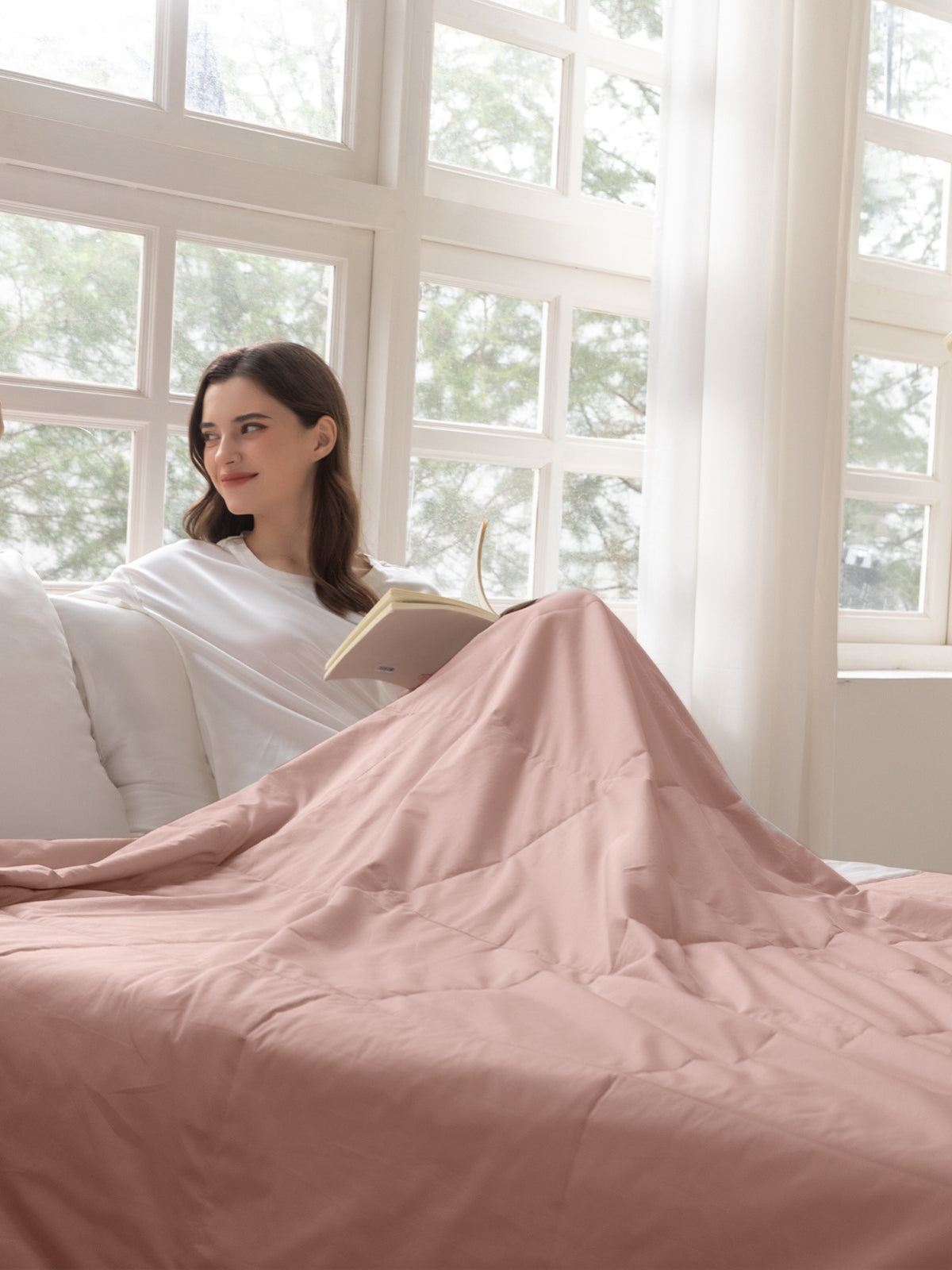 Couette d'été lavable garnie de soie