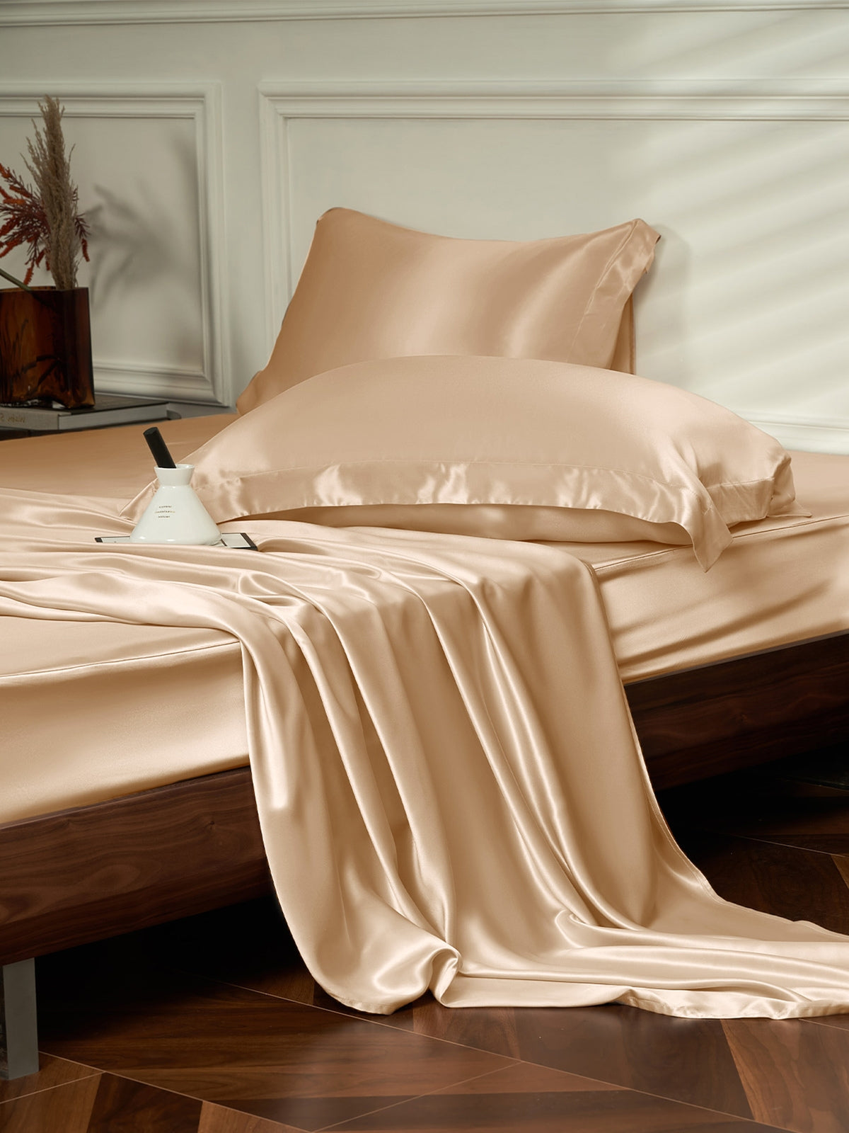 Ensemble de draps en soie 4 pièces avec taies d'oreiller - 25 momme