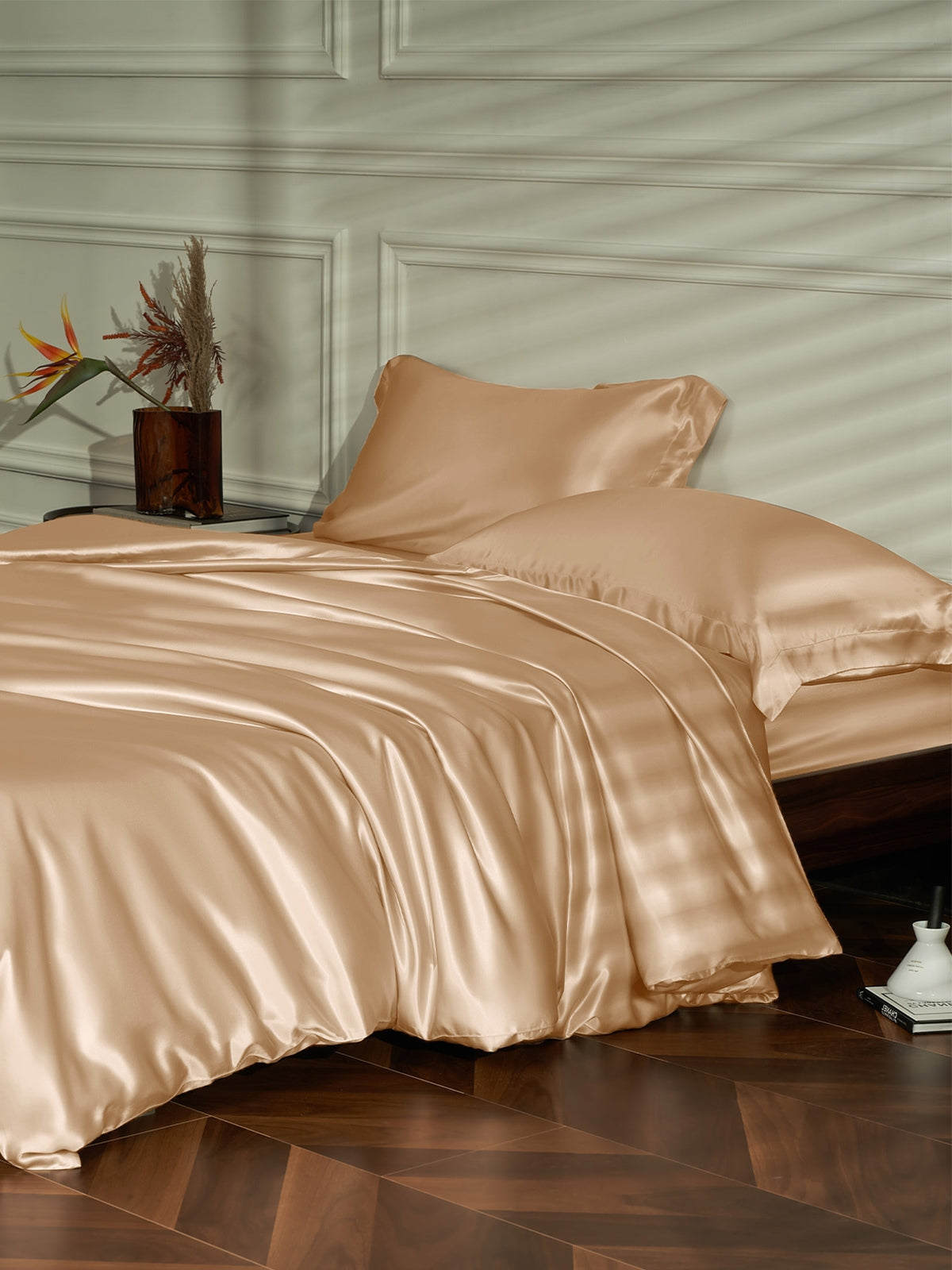 Ensemble de housse de couette en soie supérieur 4 pièces - 25 momme
