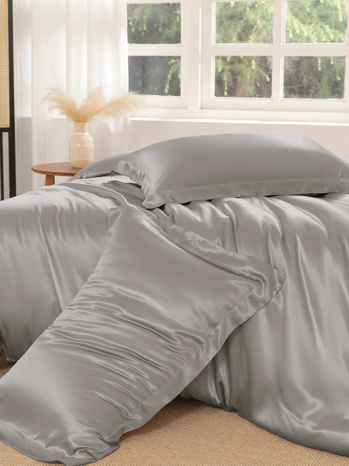 Ensemble de housse de couette en soie supérieur 4 pièces - 22 momme