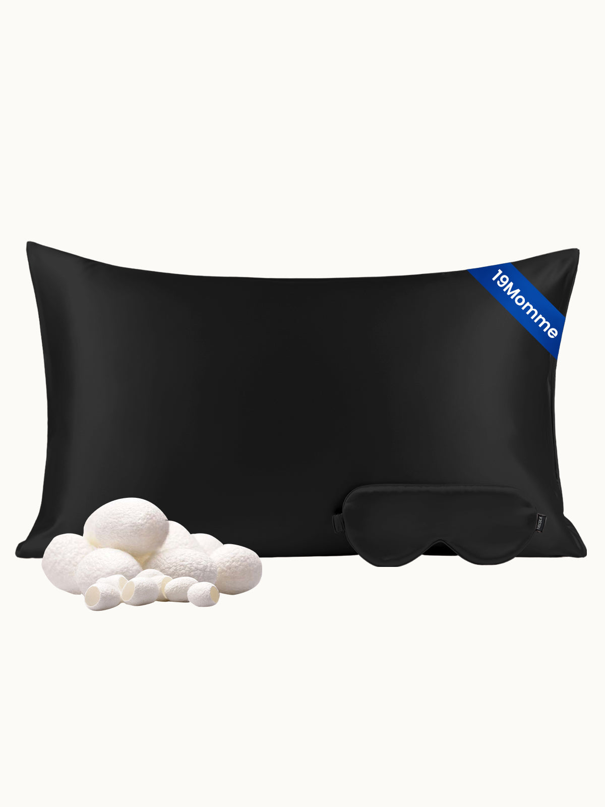 Ensemble de taie d'oreiller et masque de sommeil en soie - 19 momme