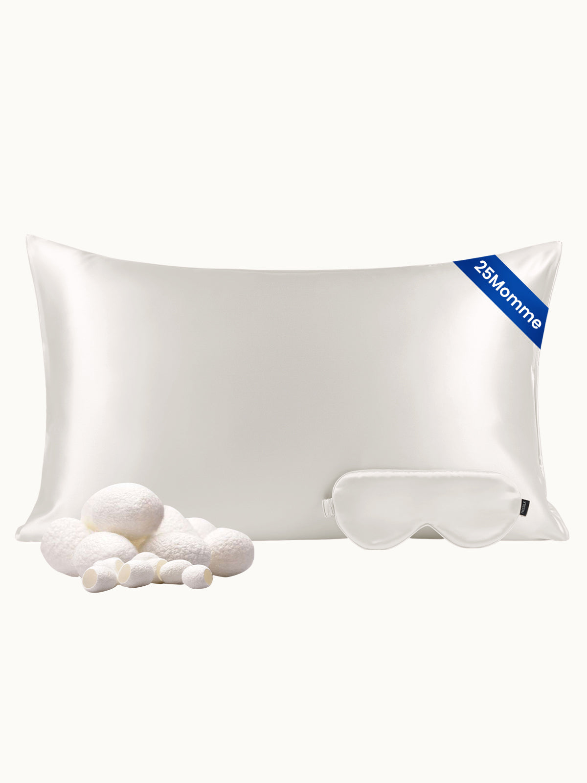 Ensemble de taie d'oreiller et masque de sommeil en soie - 25 momme