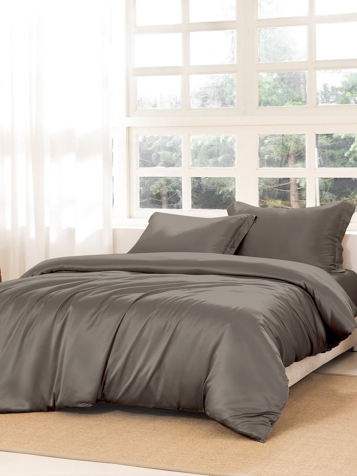 Ensemble de housse de couette en soie supérieur 4 pièces - 22 momme