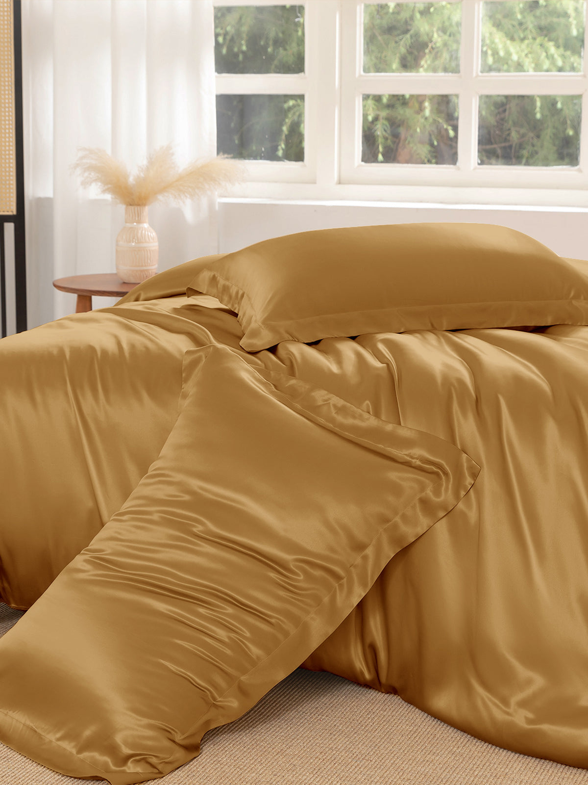 Ensemble de housse de couette en soie supérieur 4 pièces - 22 momme