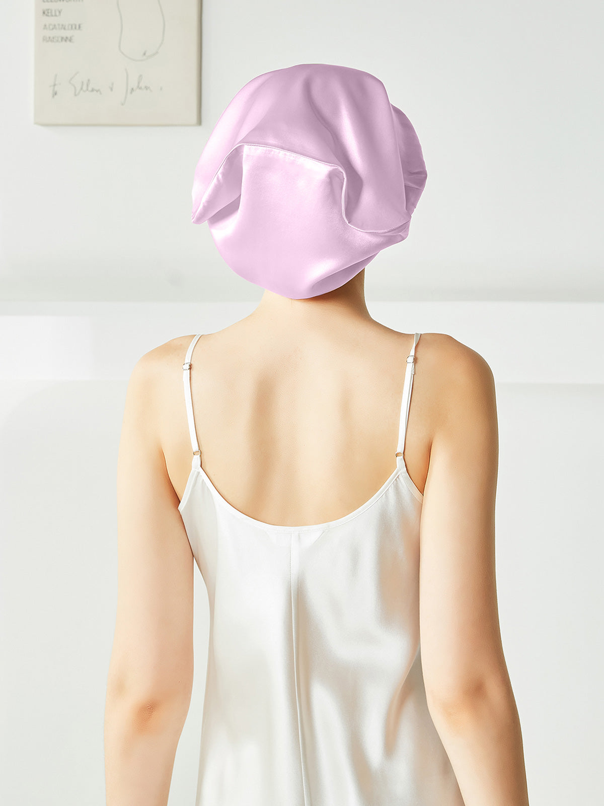 Bonnet de nuit en soie pour cheveux courts