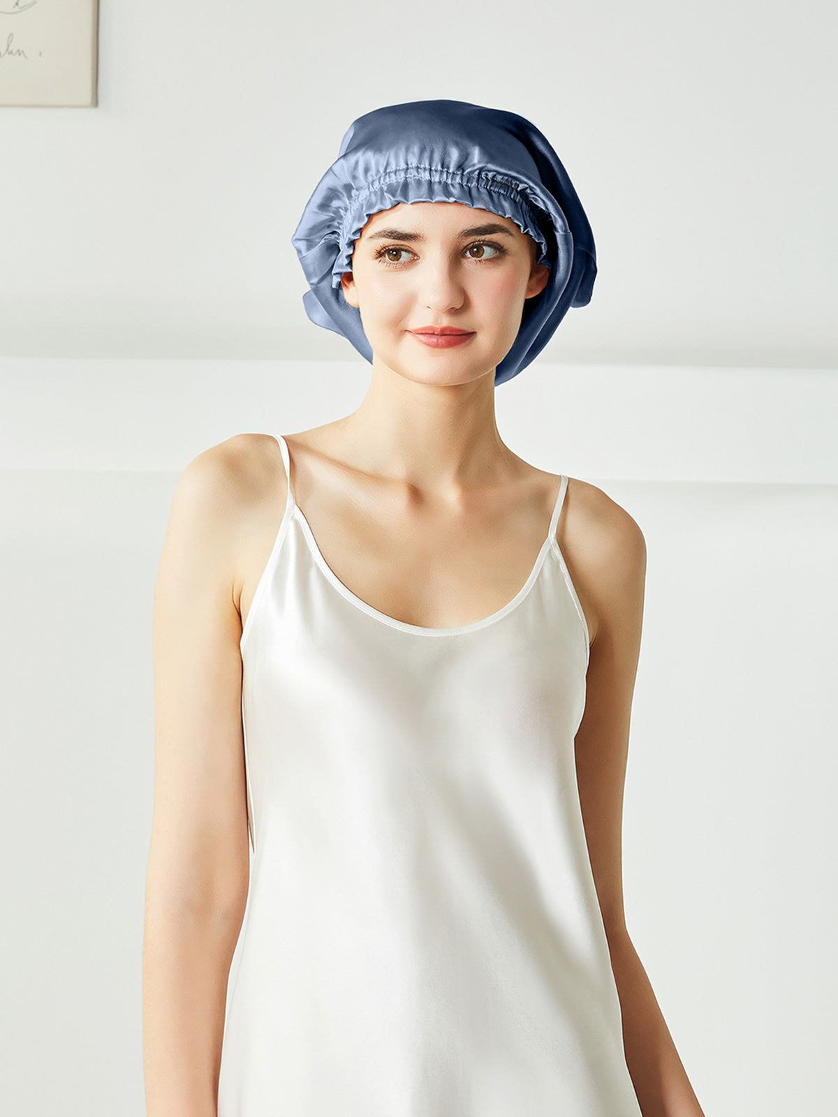 Bonnet de nuit en soie pour cheveux courts