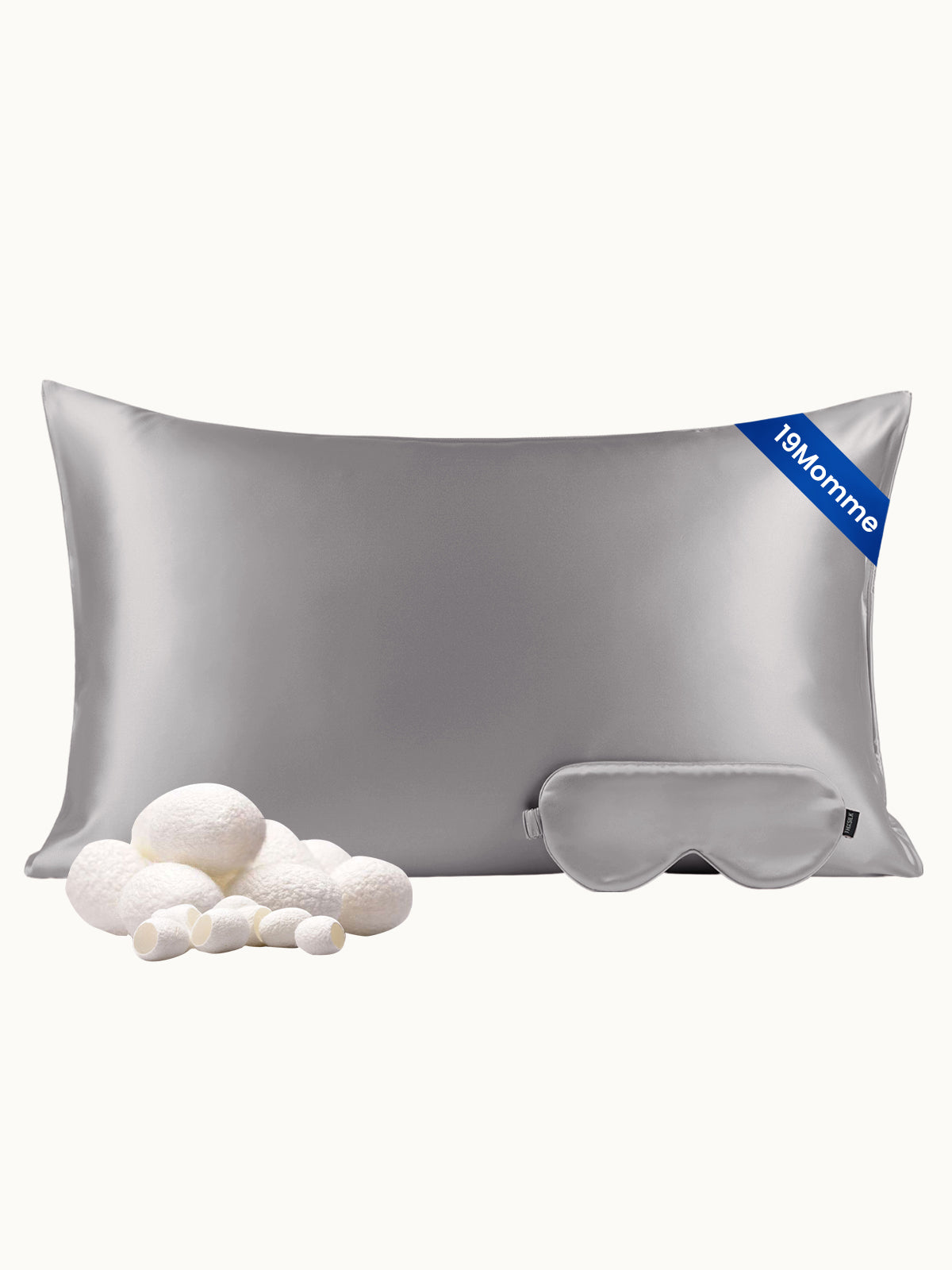 Ensemble de taie d'oreiller et masque de sommeil en soie - 19 momme