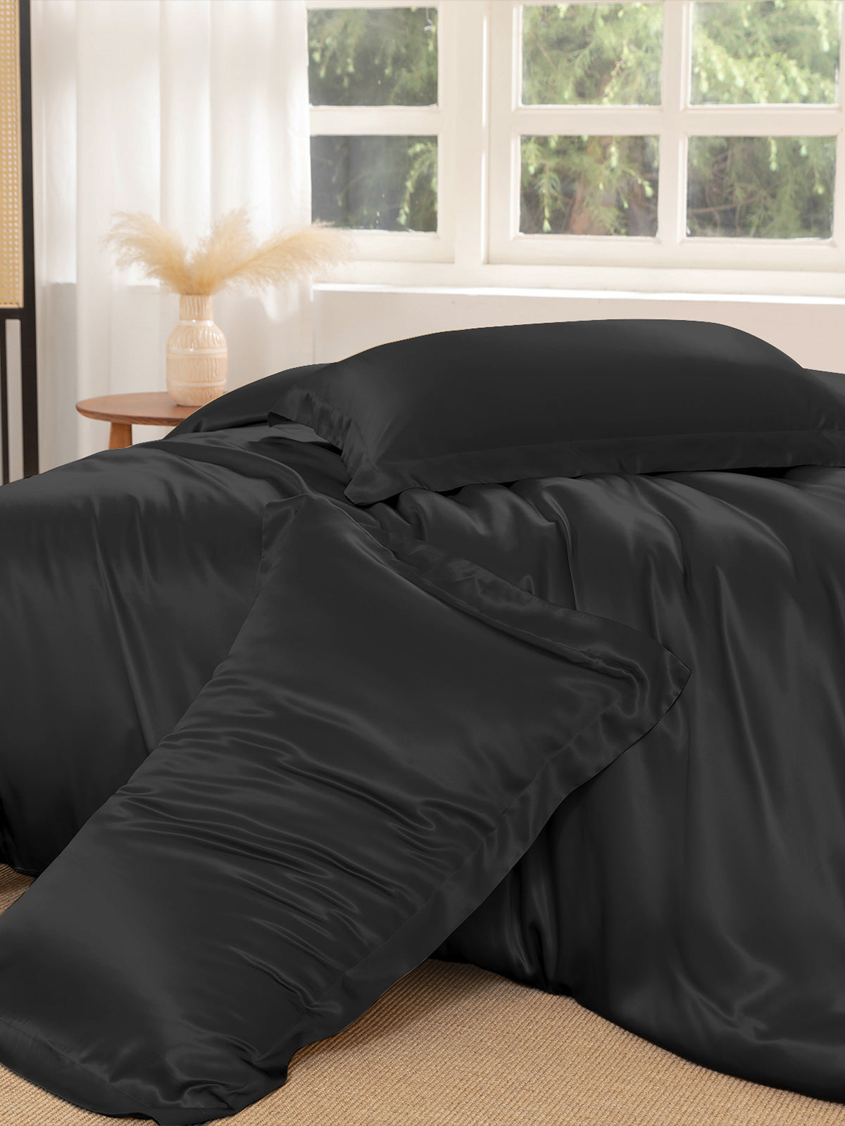 Ensemble de housse de couette en soie supérieur 4 pièces - 22 momme