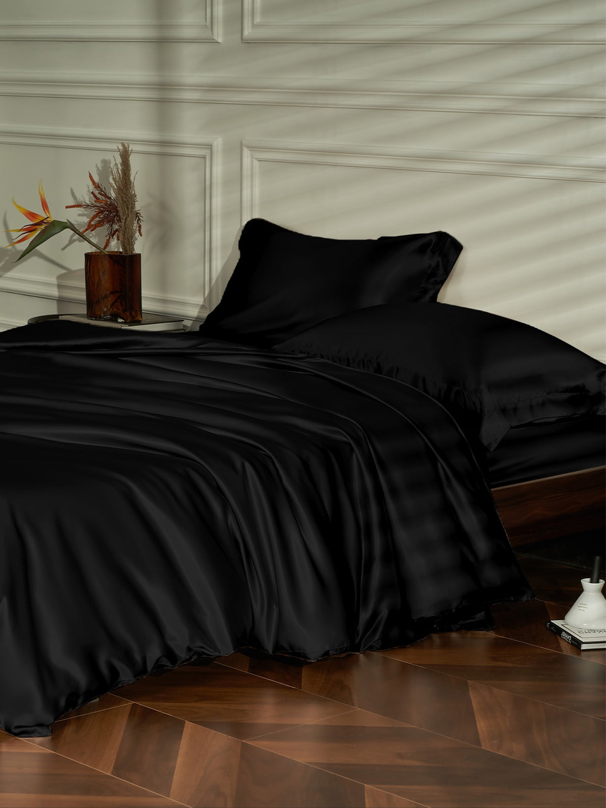 Ensemble de housse de couette en soie supérieur 4 pièces - 25 momme