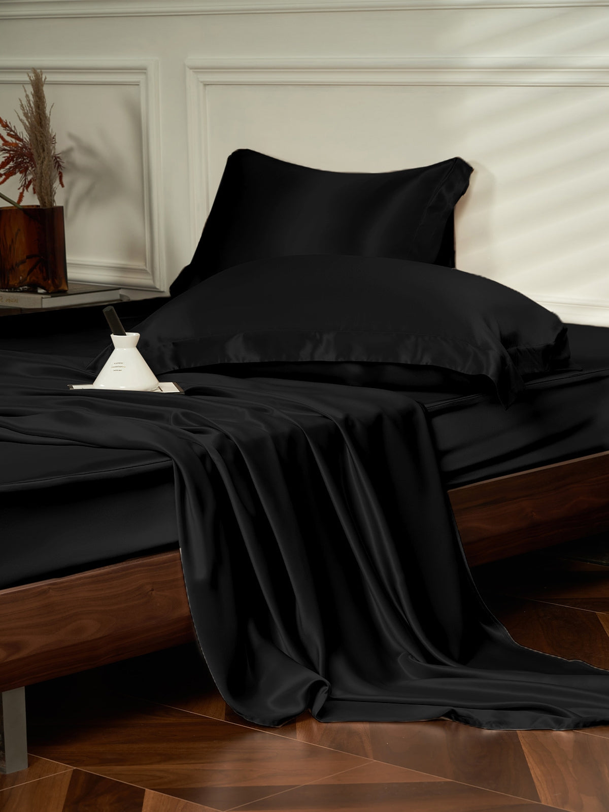 Ensemble de draps en soie 4 pièces avec taies d'oreiller - 25 momme