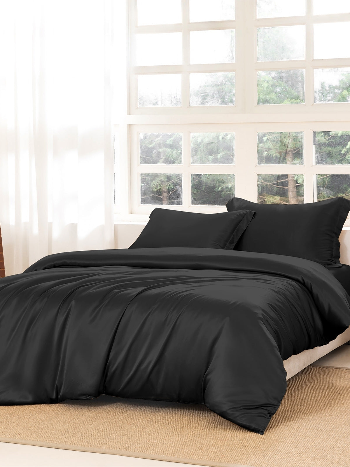 Ensemble de housse de couette en soie supérieur 4 pièces - 22 momme