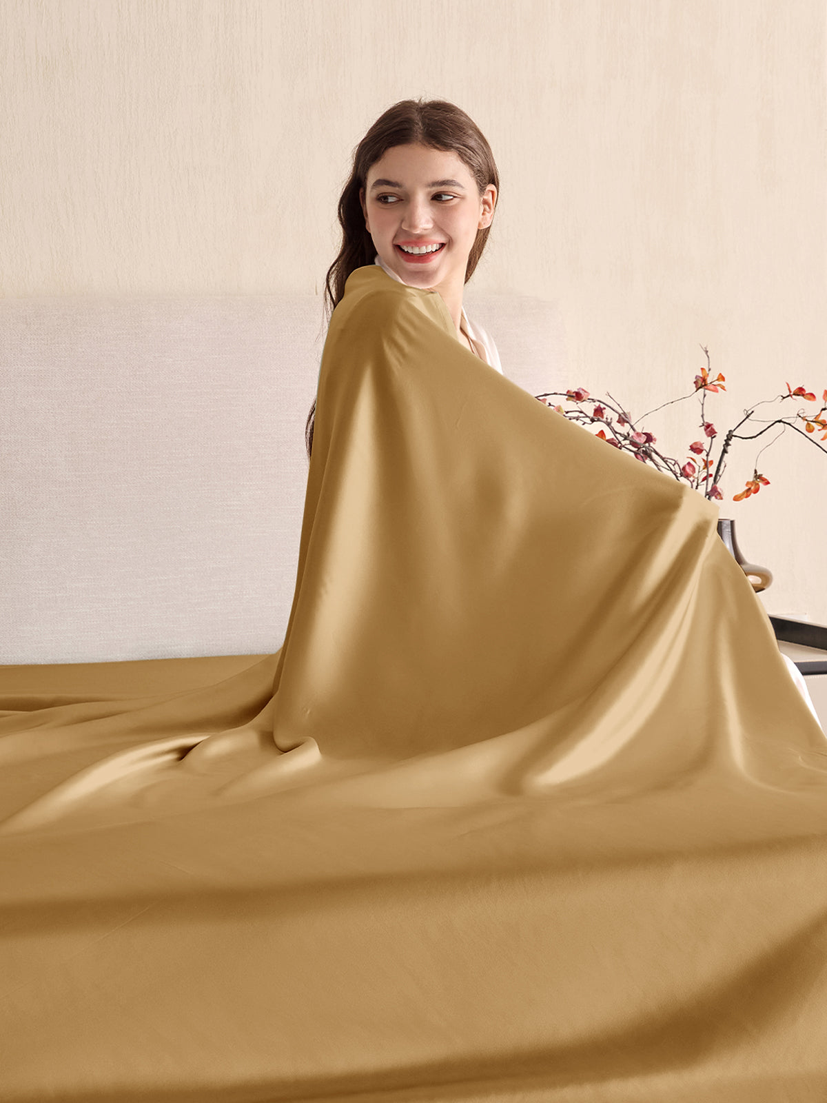 Drap plat en soie - 19 momme