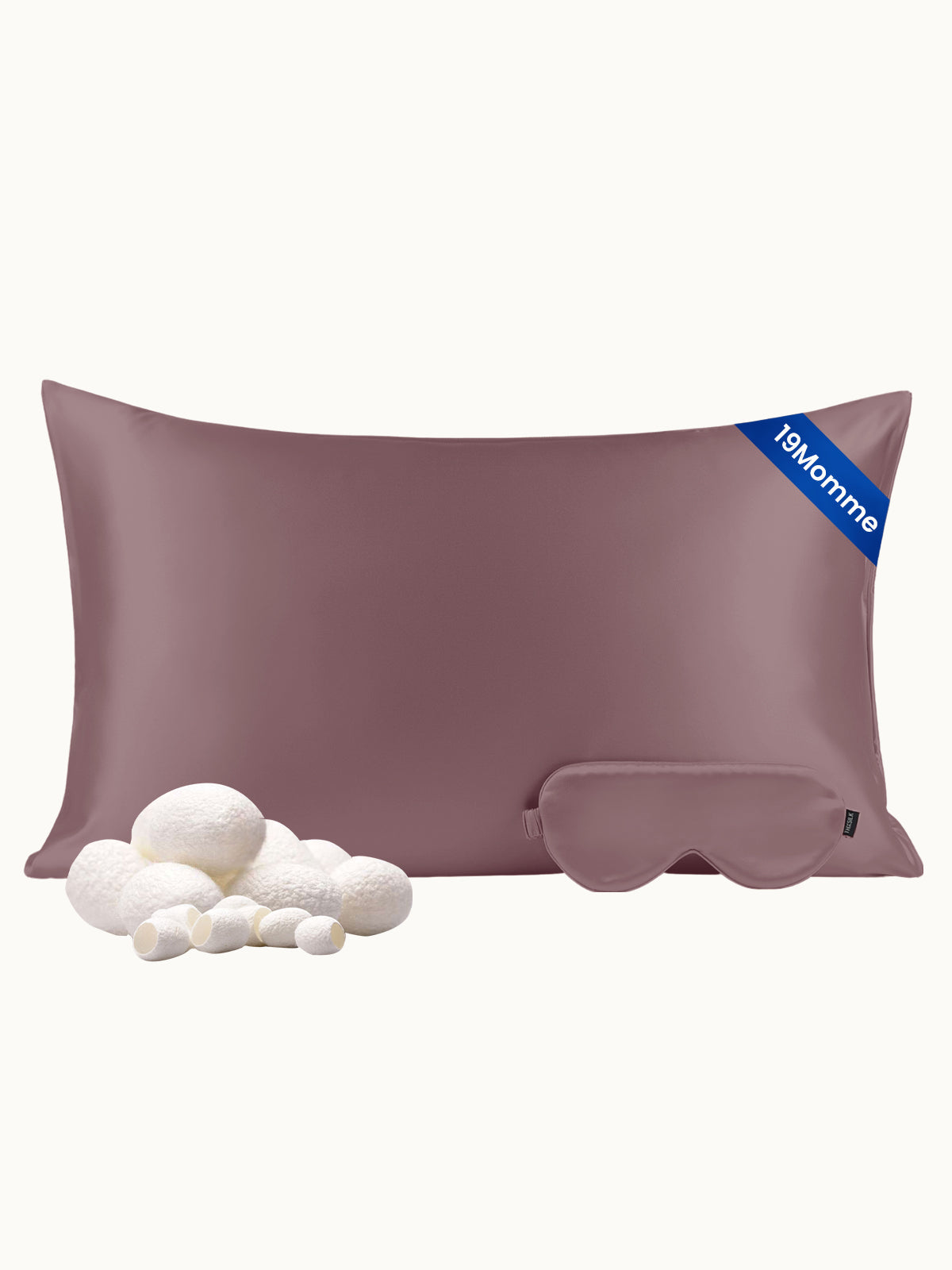 Ensemble de taie d'oreiller et masque de sommeil en soie - 19 momme