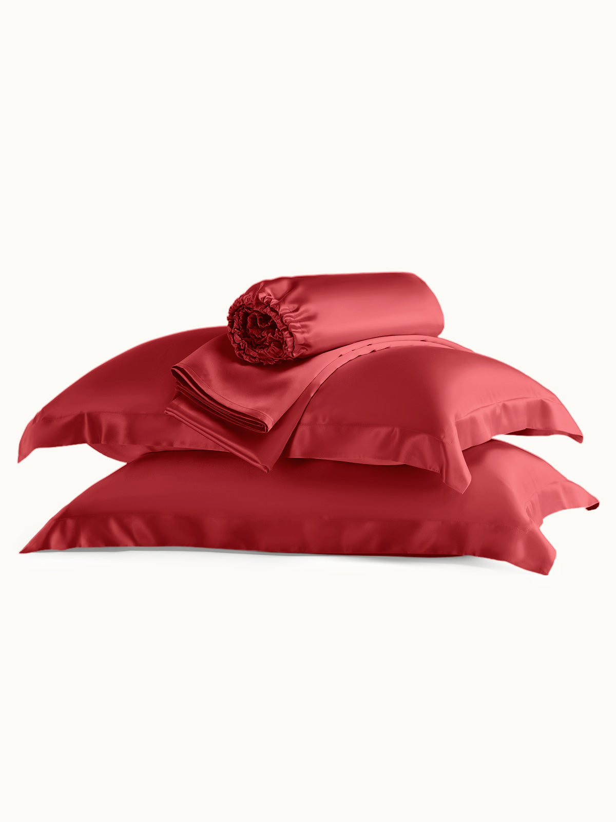 Ensemble de draps en soie supérieur avec taies d'oreiller 4 pièces - 19 momme