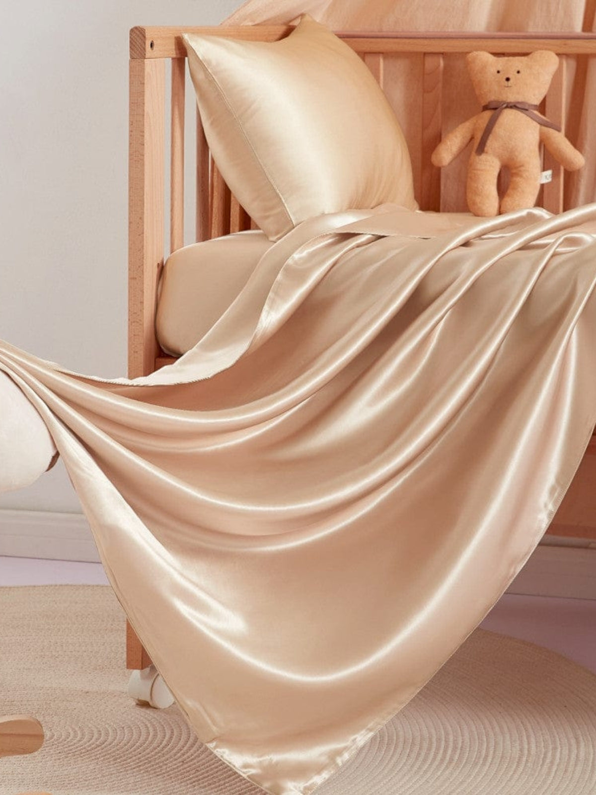 Housse de couette en soie 19 momme pour lit bébé