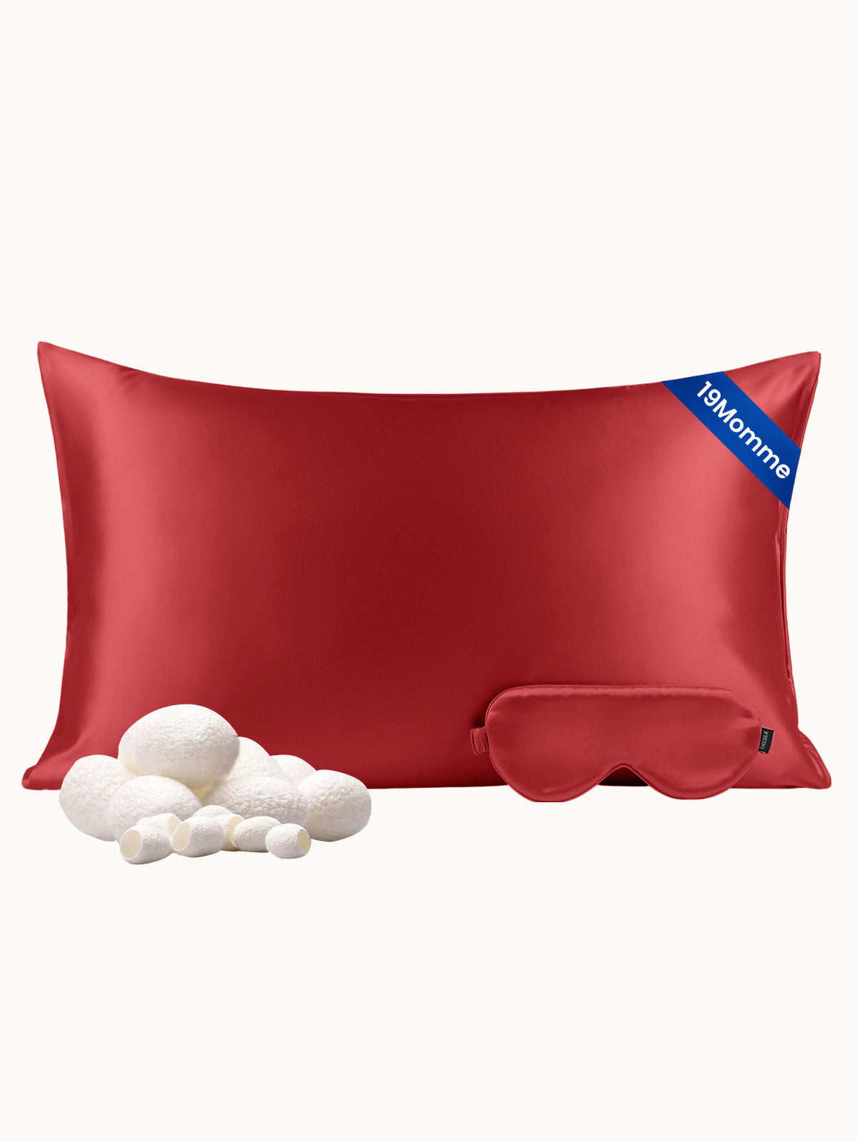 Ensemble de taie d'oreiller et masque de sommeil en soie - 19 momme