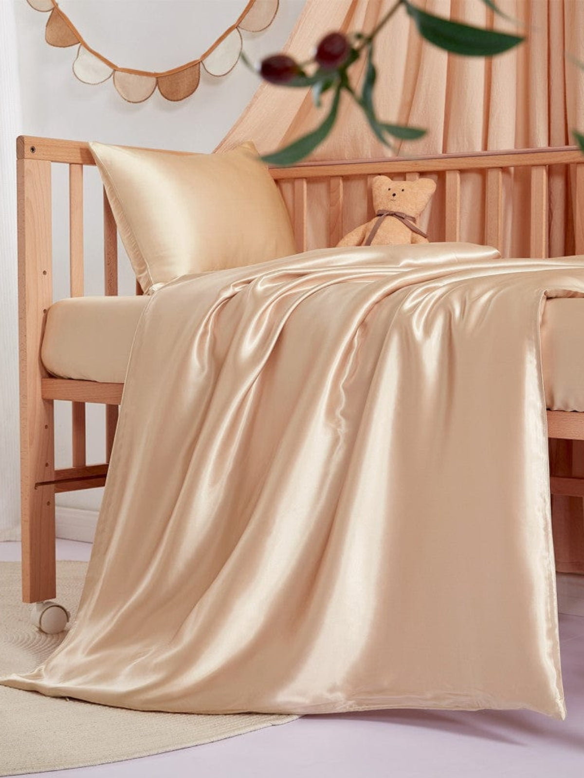 Housse de couette en soie 19 momme pour lit bébé