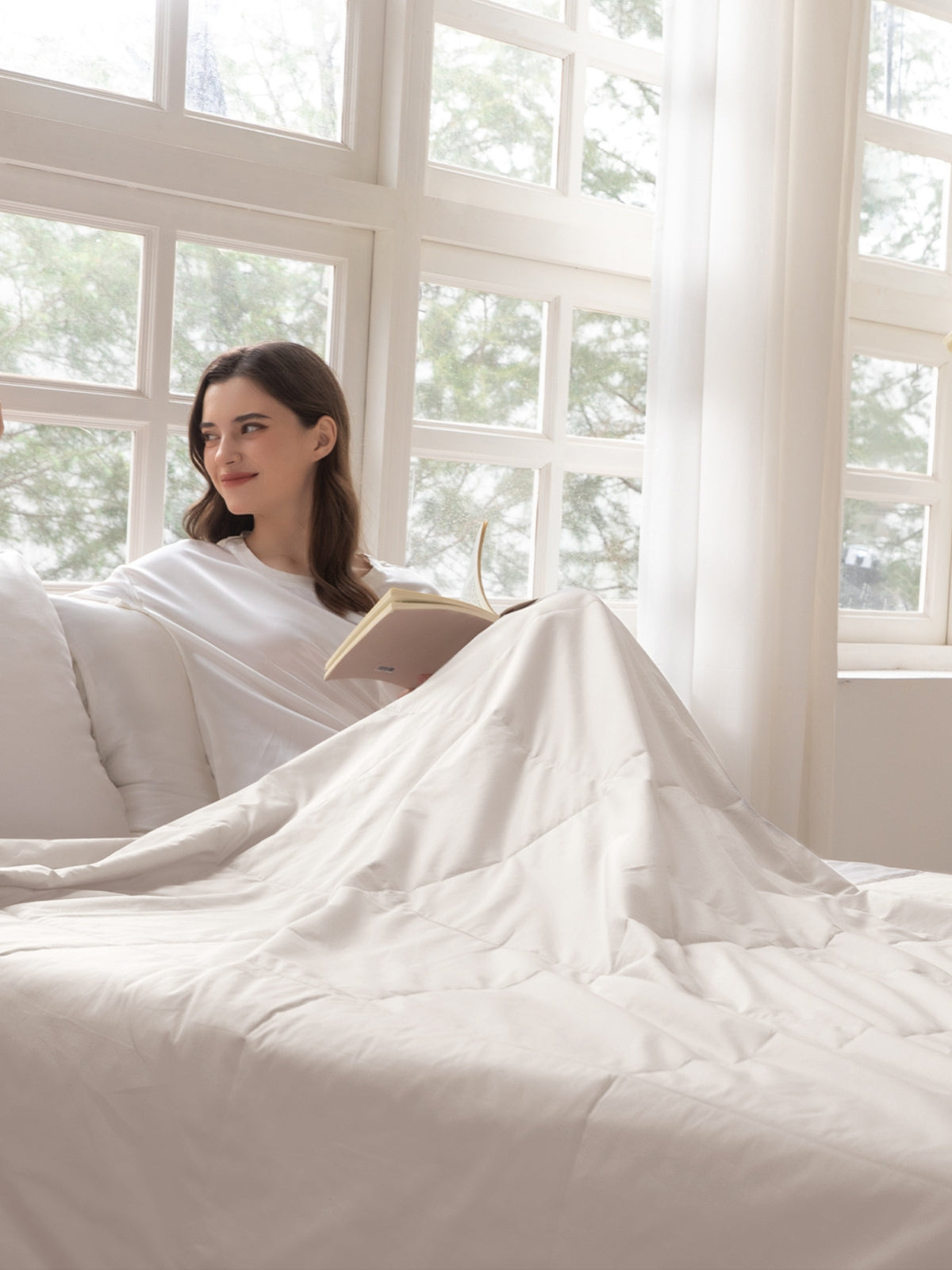 Couette d'été lavable garnie de soie