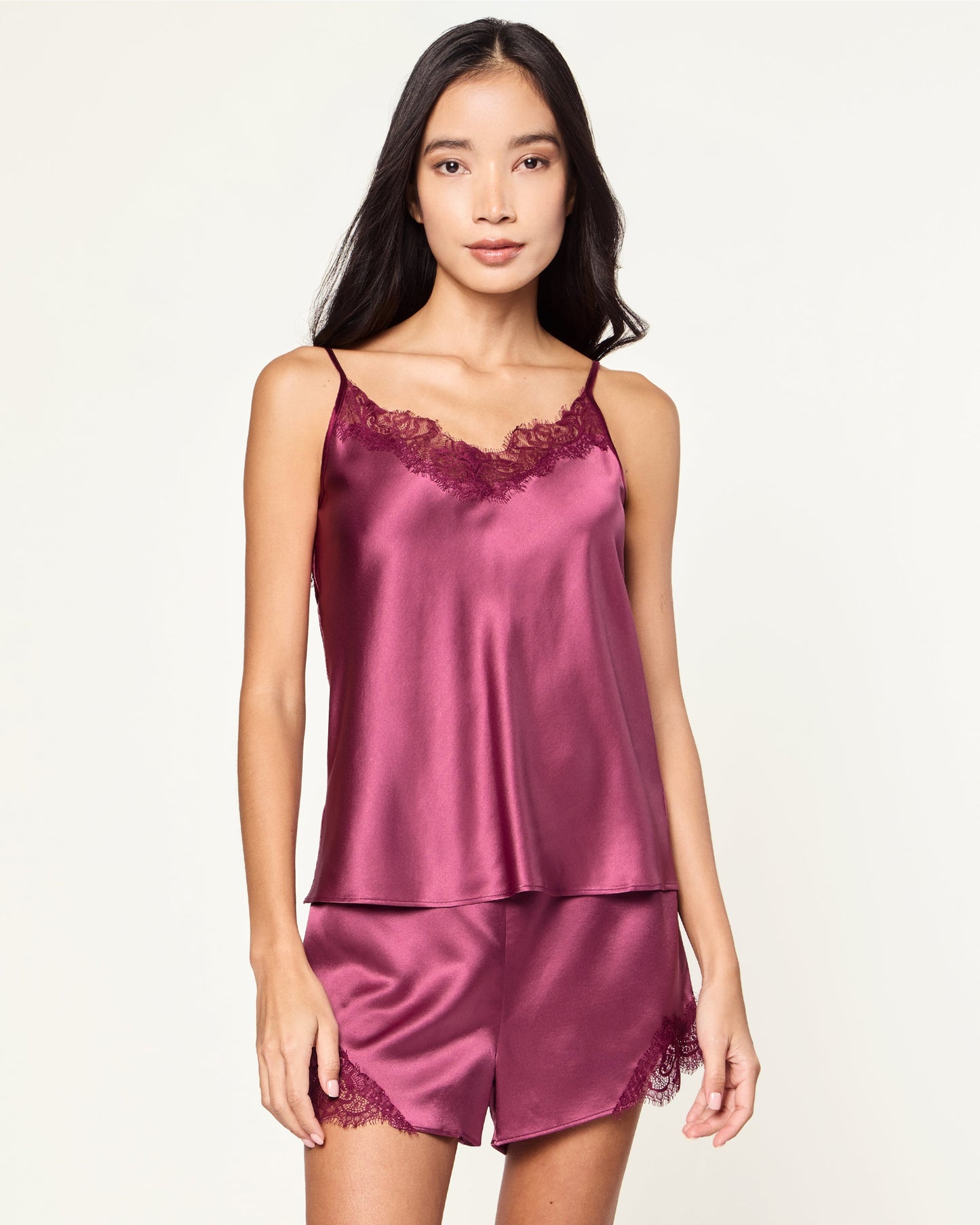 Ensemble pyjama en soie bois de rose