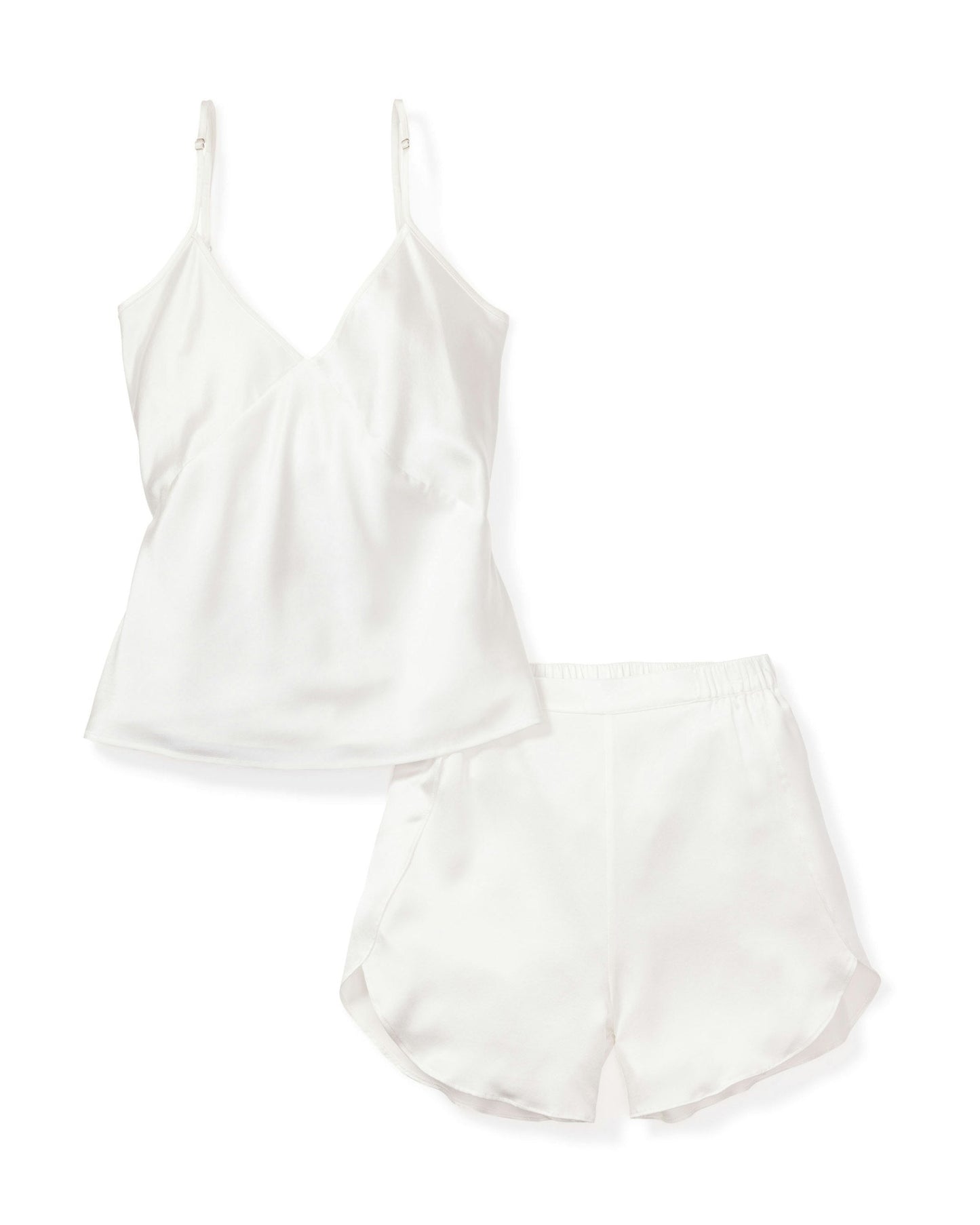Ensemble camisole courte en soie blanche