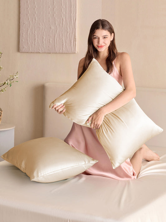 Ensemble de taie d'oreiller et masque de sommeil en soie - 25 momme
