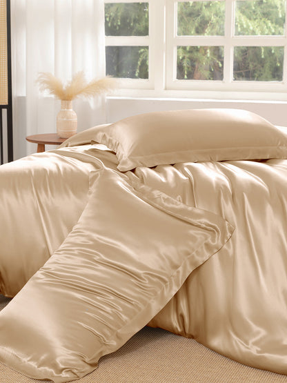 Ensemble de housse de couette en soie supérieur 4 pièces - 22 momme