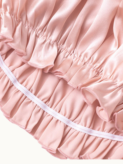 Bonnet de nuit ajustable en soie de mûrier avec bande élastique